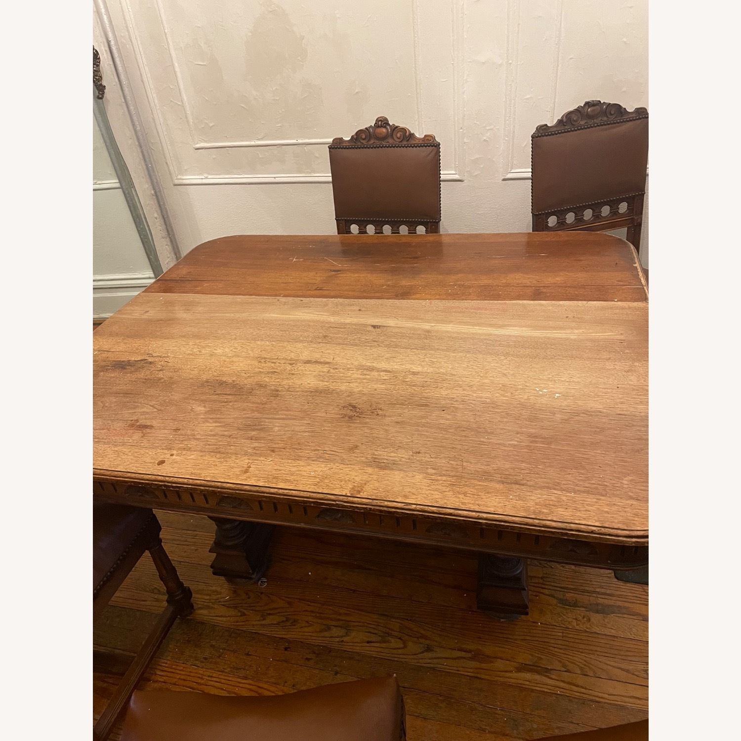Vintage Hardwood Table and Chairs - image-2