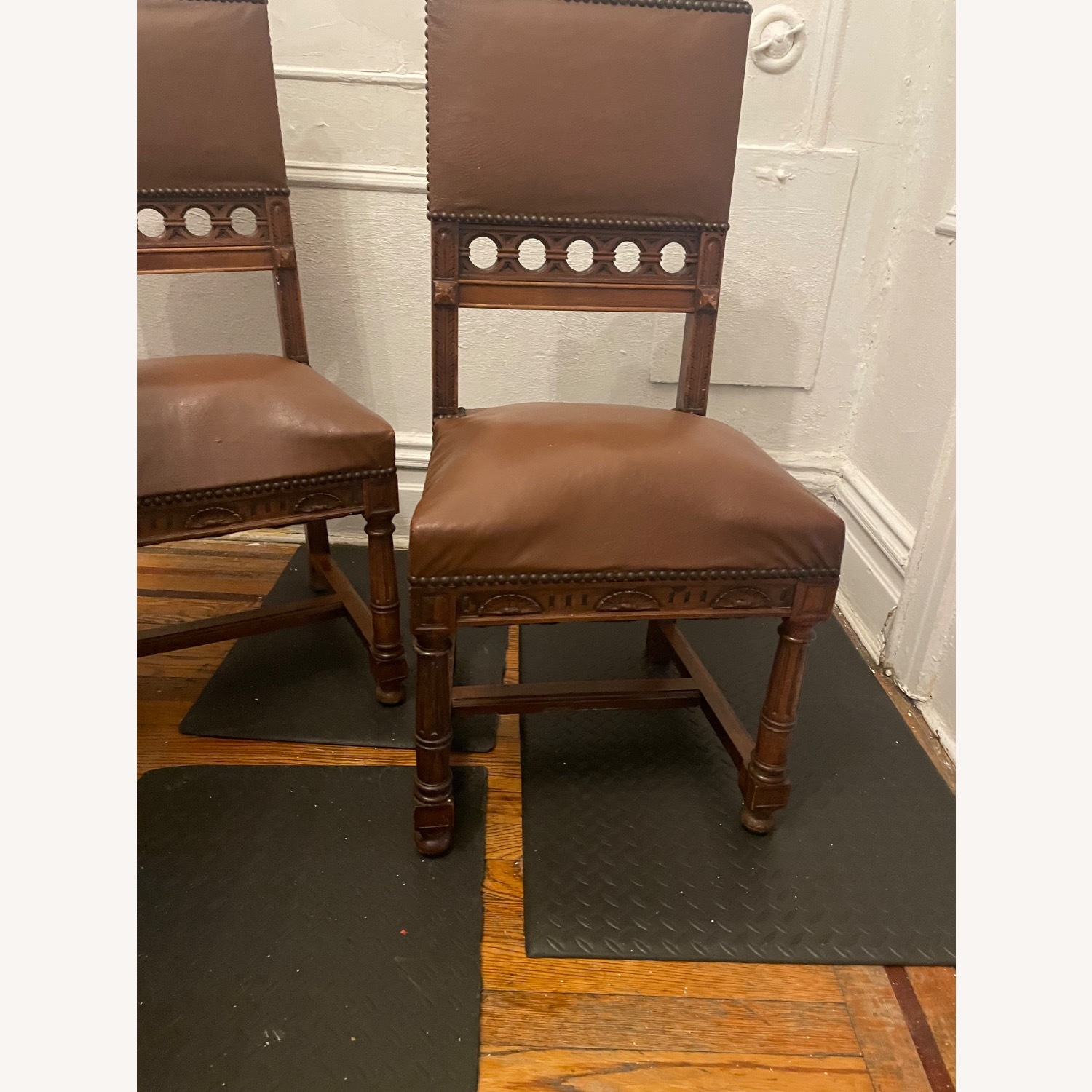 Vintage Hardwood Table and Chairs - image-5