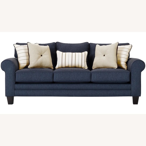 Used Raymour & Flanigan Blue Sofa  for sale on AptDeco