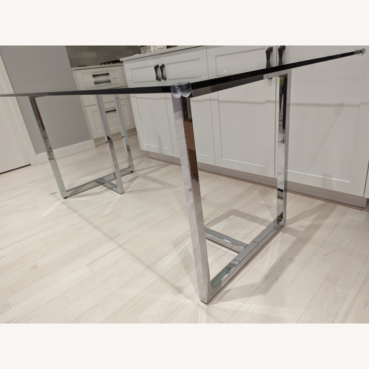 CB2 Silverado Glass/Chrome Dining Table - image-2