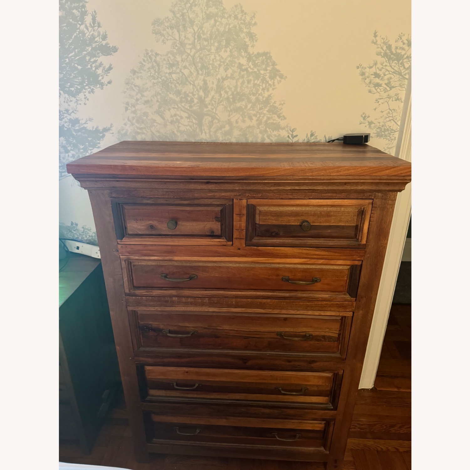 Pottery Barn Bowry Reclaimed Wood Tall Dresser, Rustic Reclaimed Finish - image-0