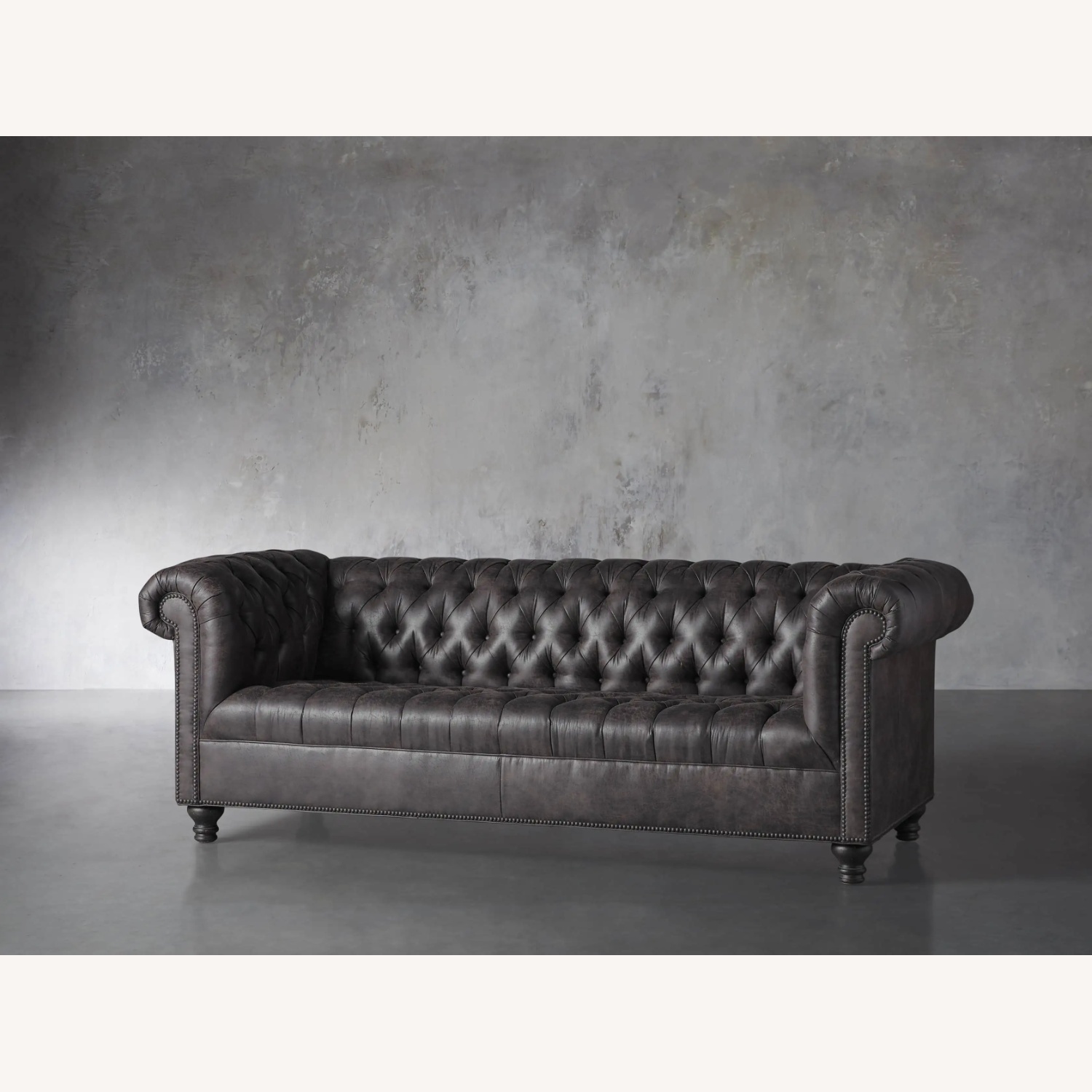Arhaus Berwick Faux Leather Sofa - image-5