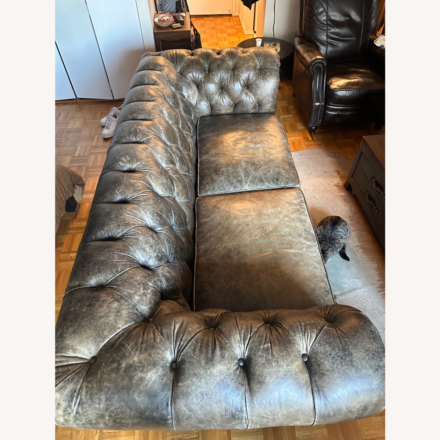 Arhaus Berwick Faux Leather Sofa - image-3