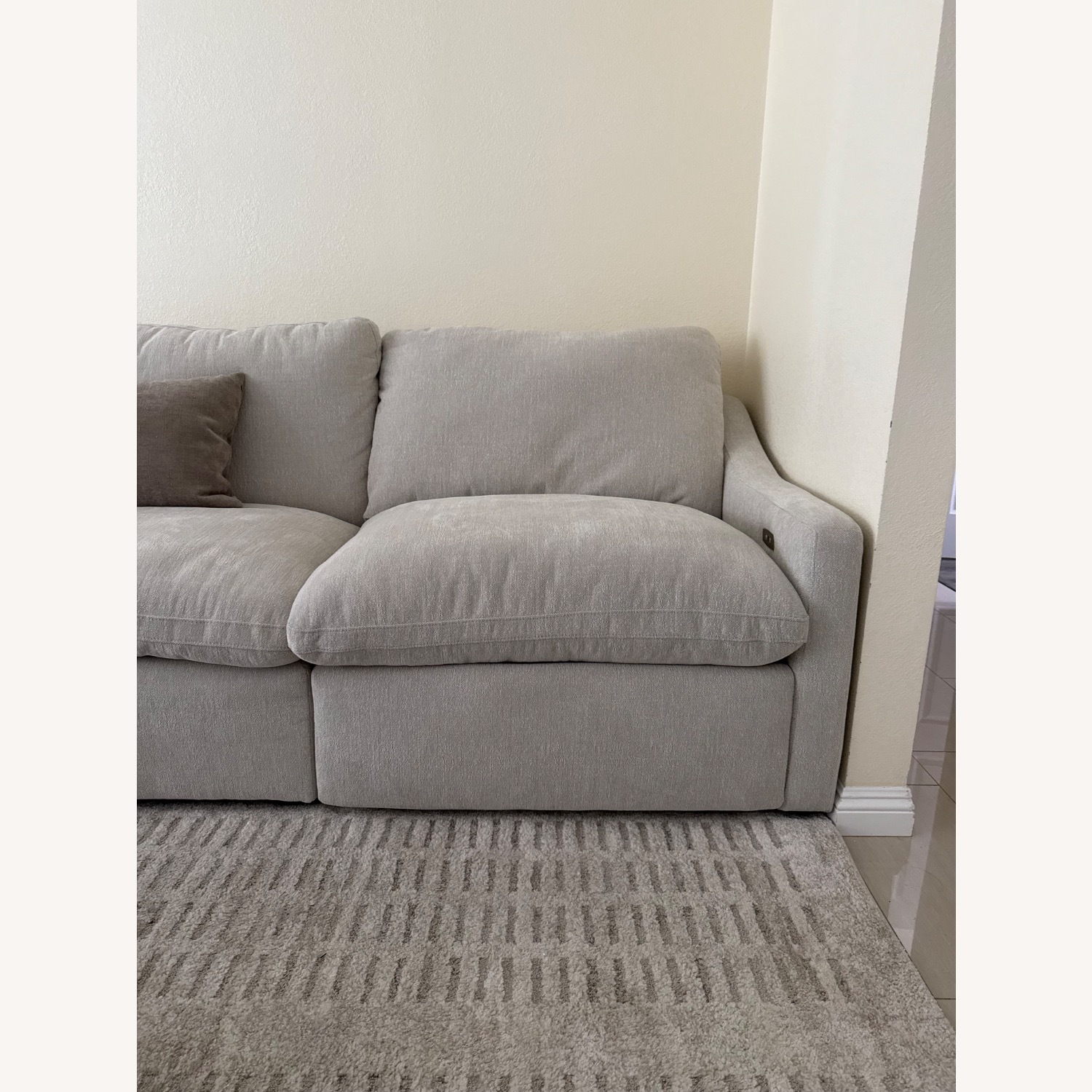 Kennedy Cream Right Facing Arm Recliner Sofa - image-1