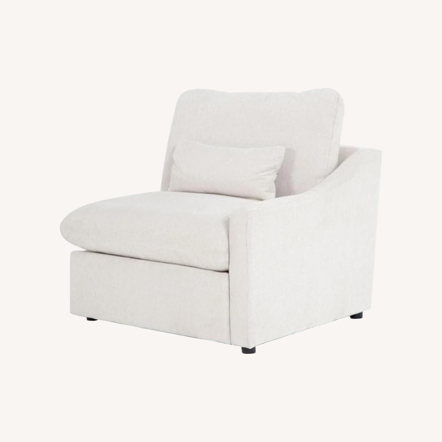 Kennedy Cream Right Facing Arm Recliner Sofa - image-0
