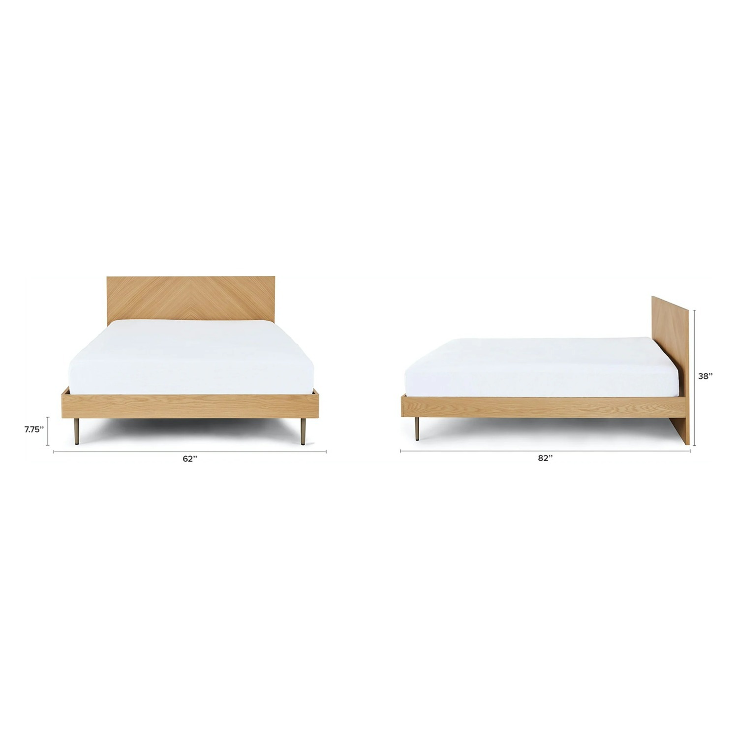 Article Nera Queen Low Profile Bed Oak Queen - image-3