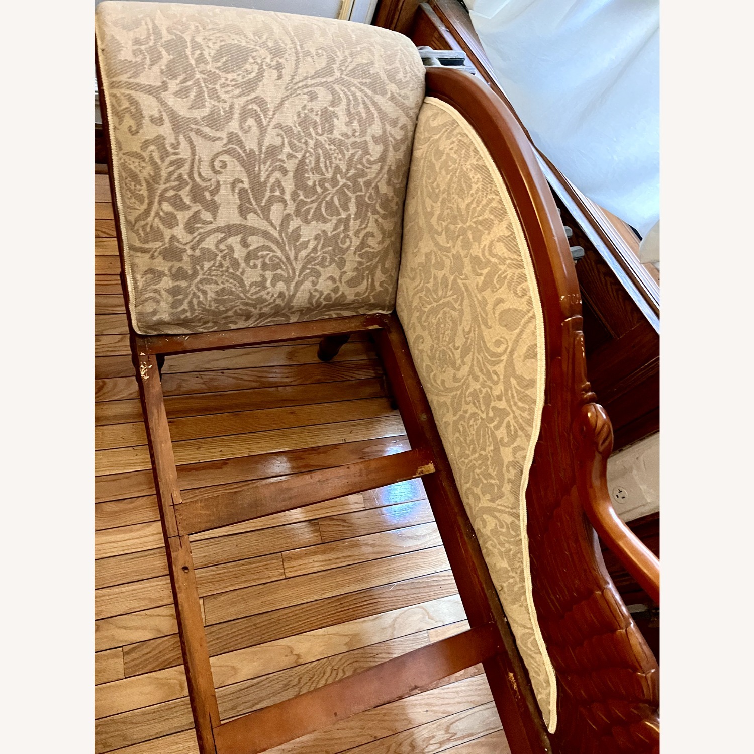 Wood Chaise Lounge with Swan Detail - image-14