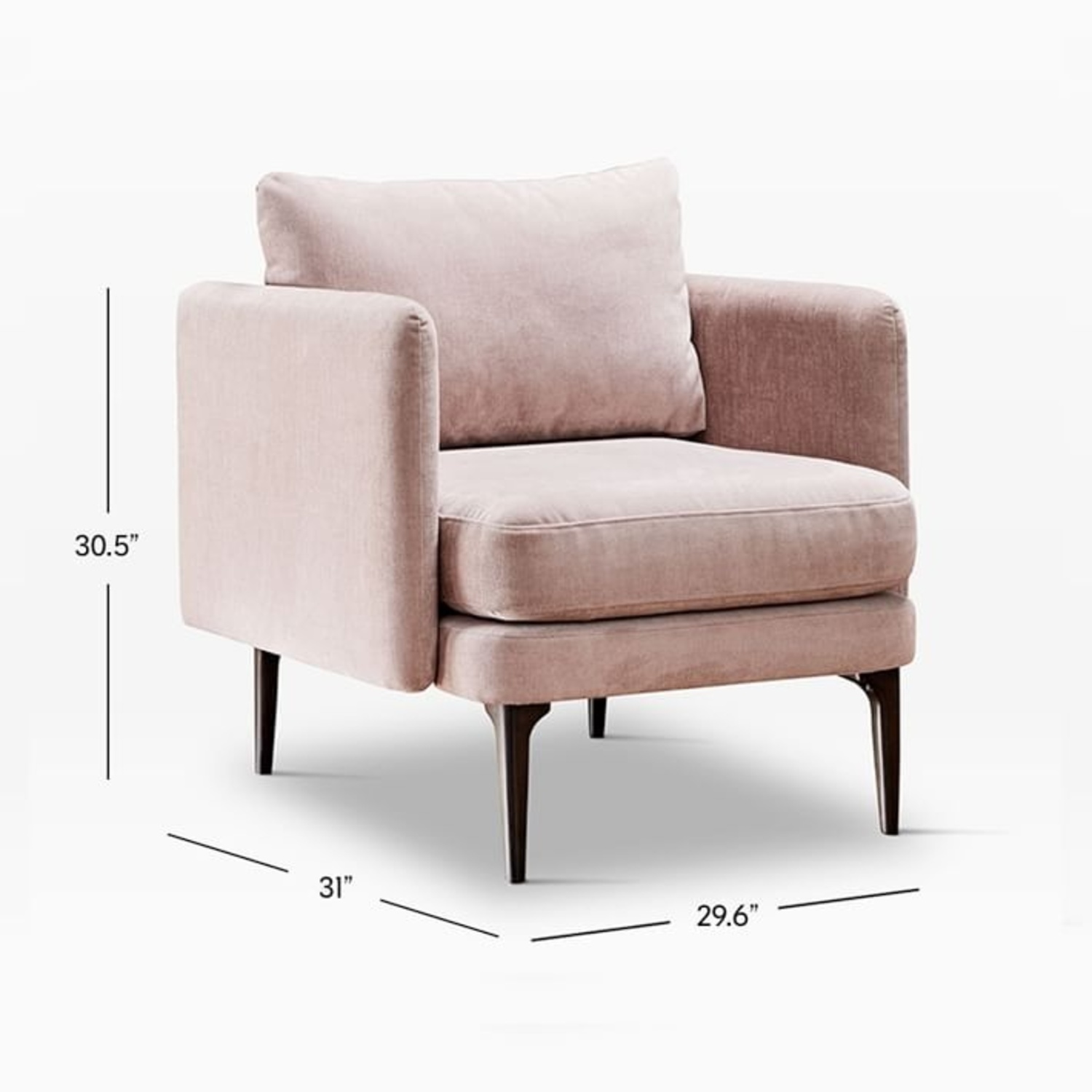 West Elm Auburn Mauve Velvet Chairs - image-6