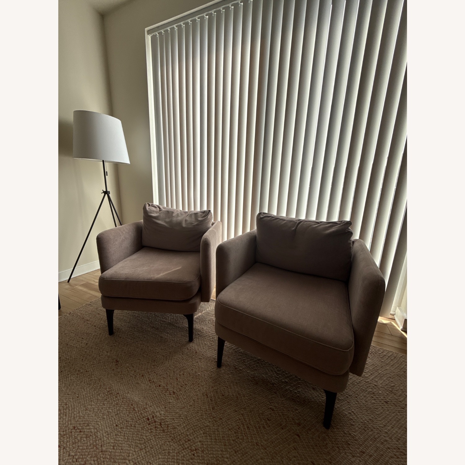 West Elm Auburn Mauve Velvet Chairs - image-2