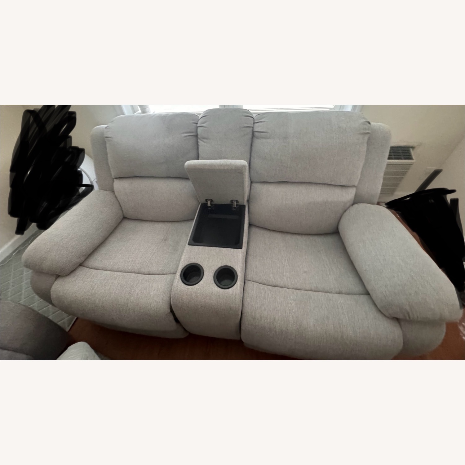 Light Gray recliner Fabric 2 Seater Sofa - image-2