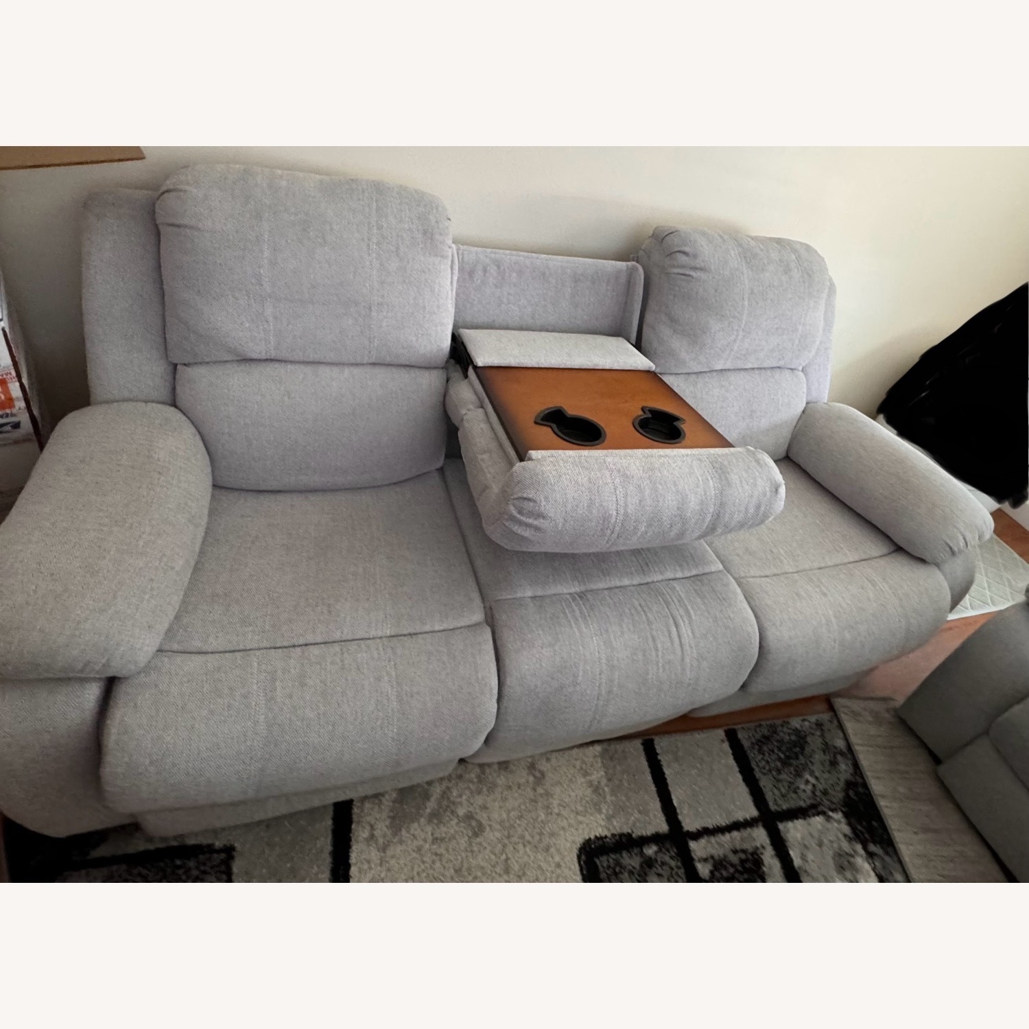 Light Gray recliner Fabric 2 Seater Sofa - image-1