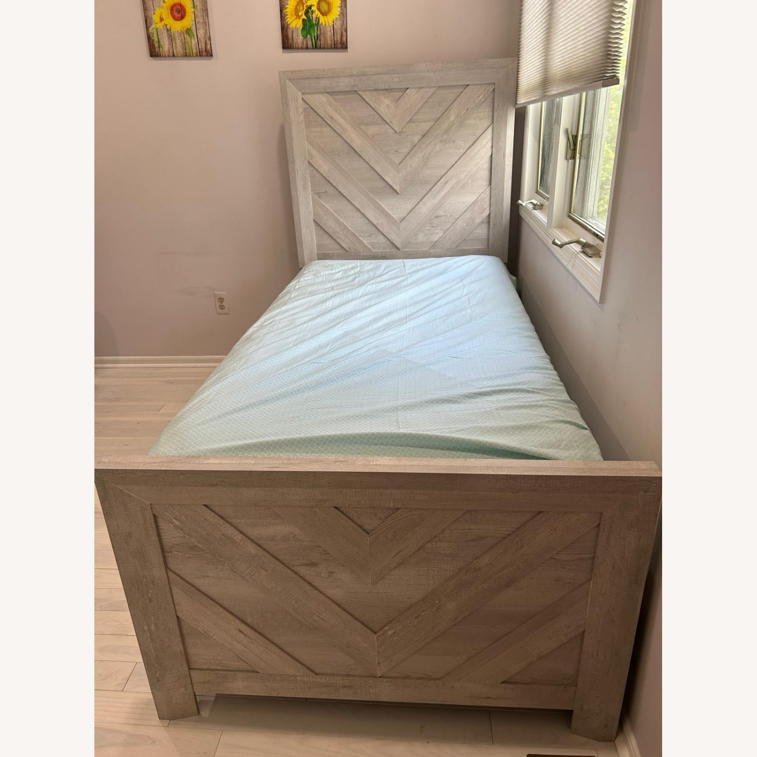 Bob's Calvin Light Gray Twin Bed Frame - image-3