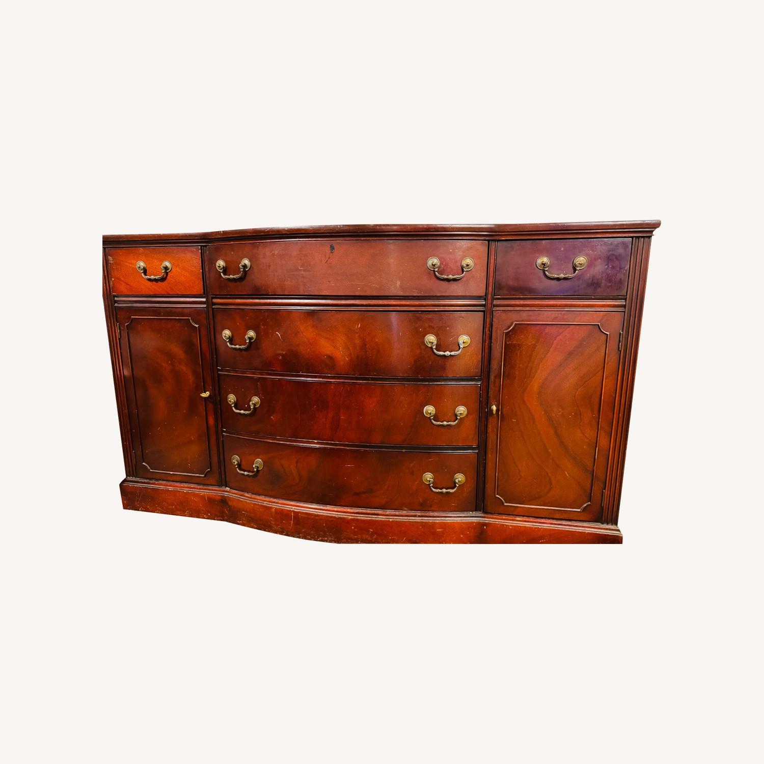 Vintage Buffet Solid Wood with Brass Hardware - image-0