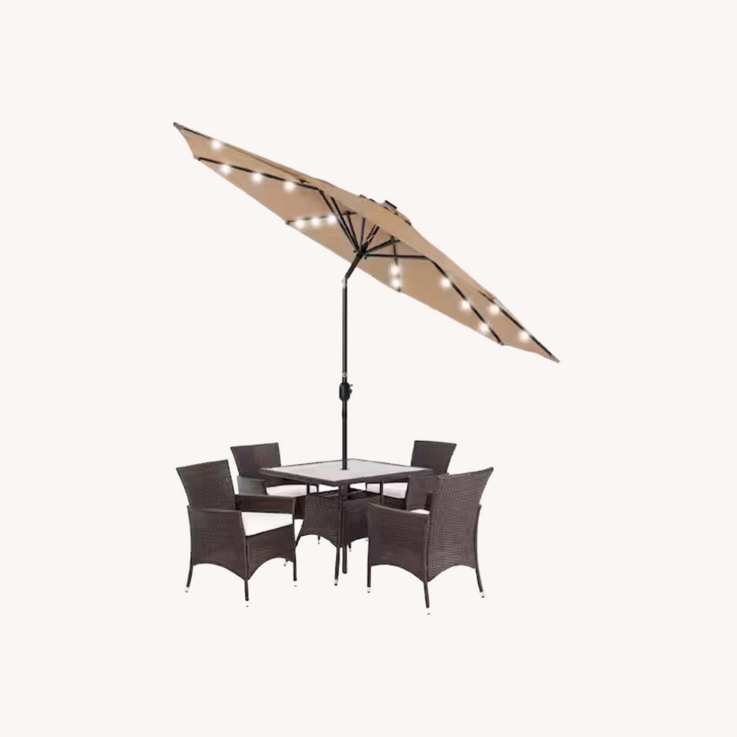 Outdoor Patio Set with LED Umbrella - image-0