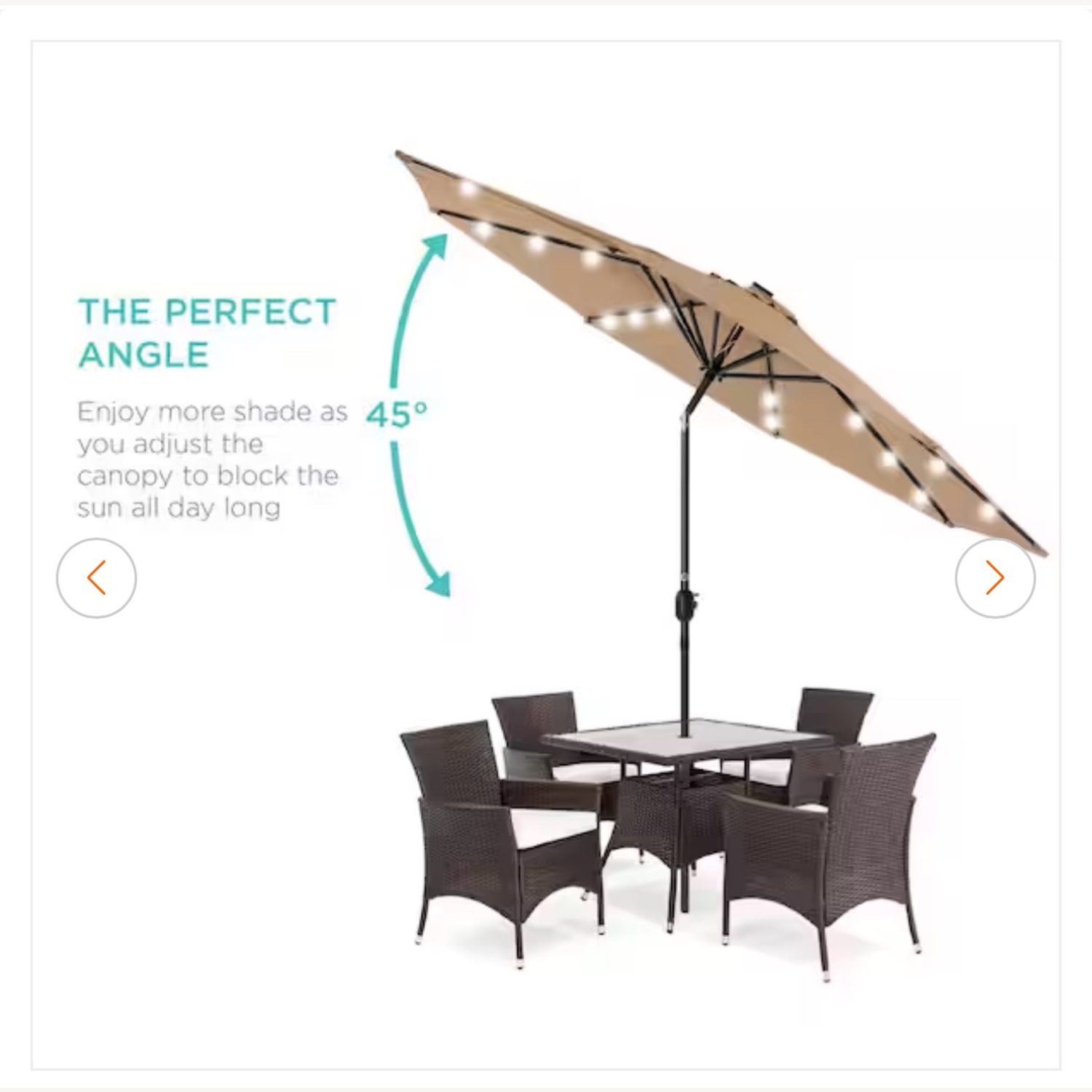 Outdoor Patio Set with LED Umbrella - image-1