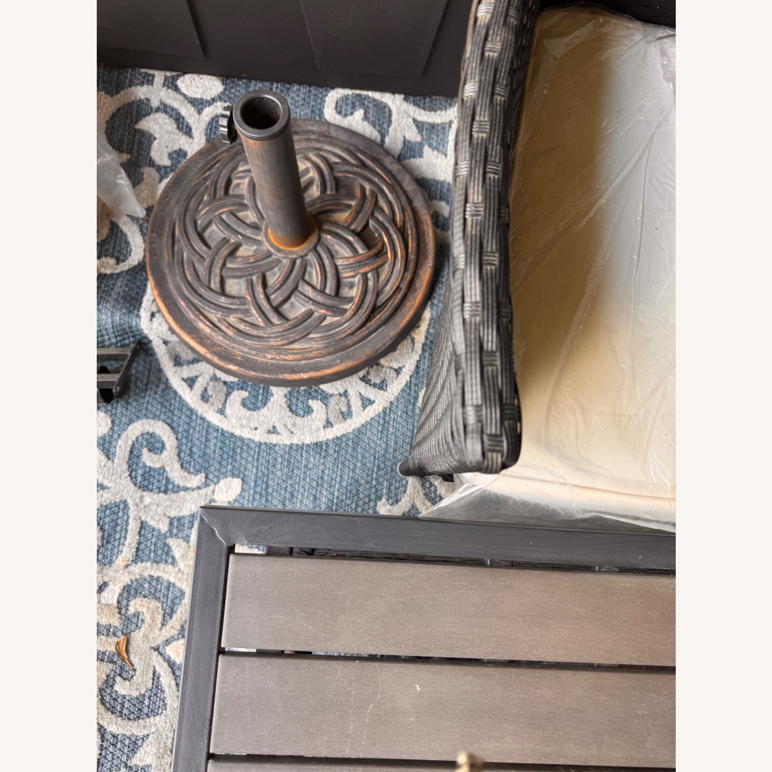 Outdoor Patio Set with LED Umbrella - image-4