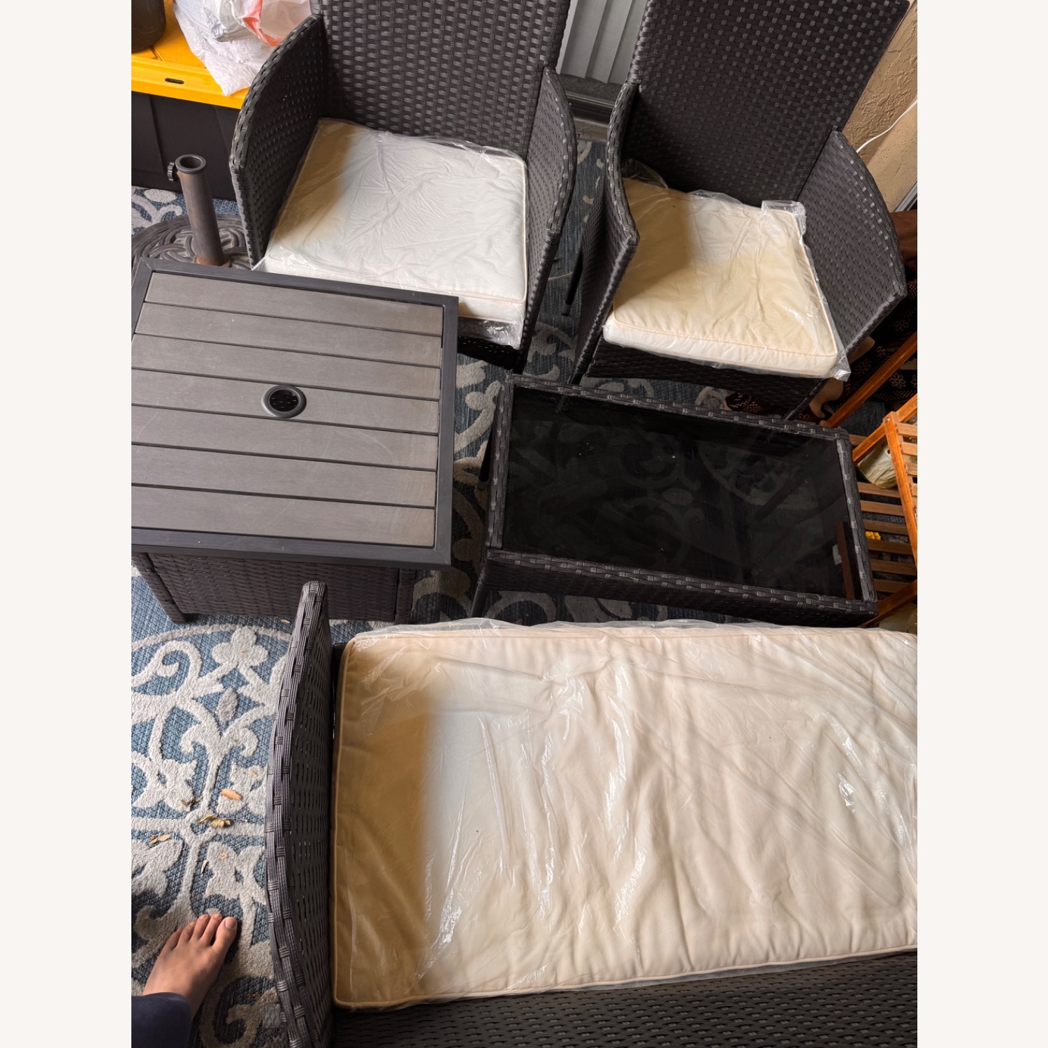 Outdoor Patio Set with LED Umbrella - image-6