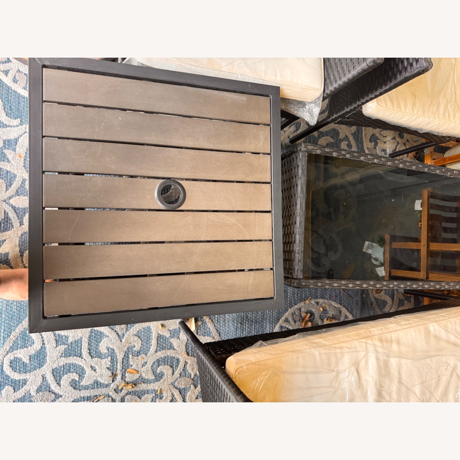 Outdoor Patio Set with LED Umbrella - image-11