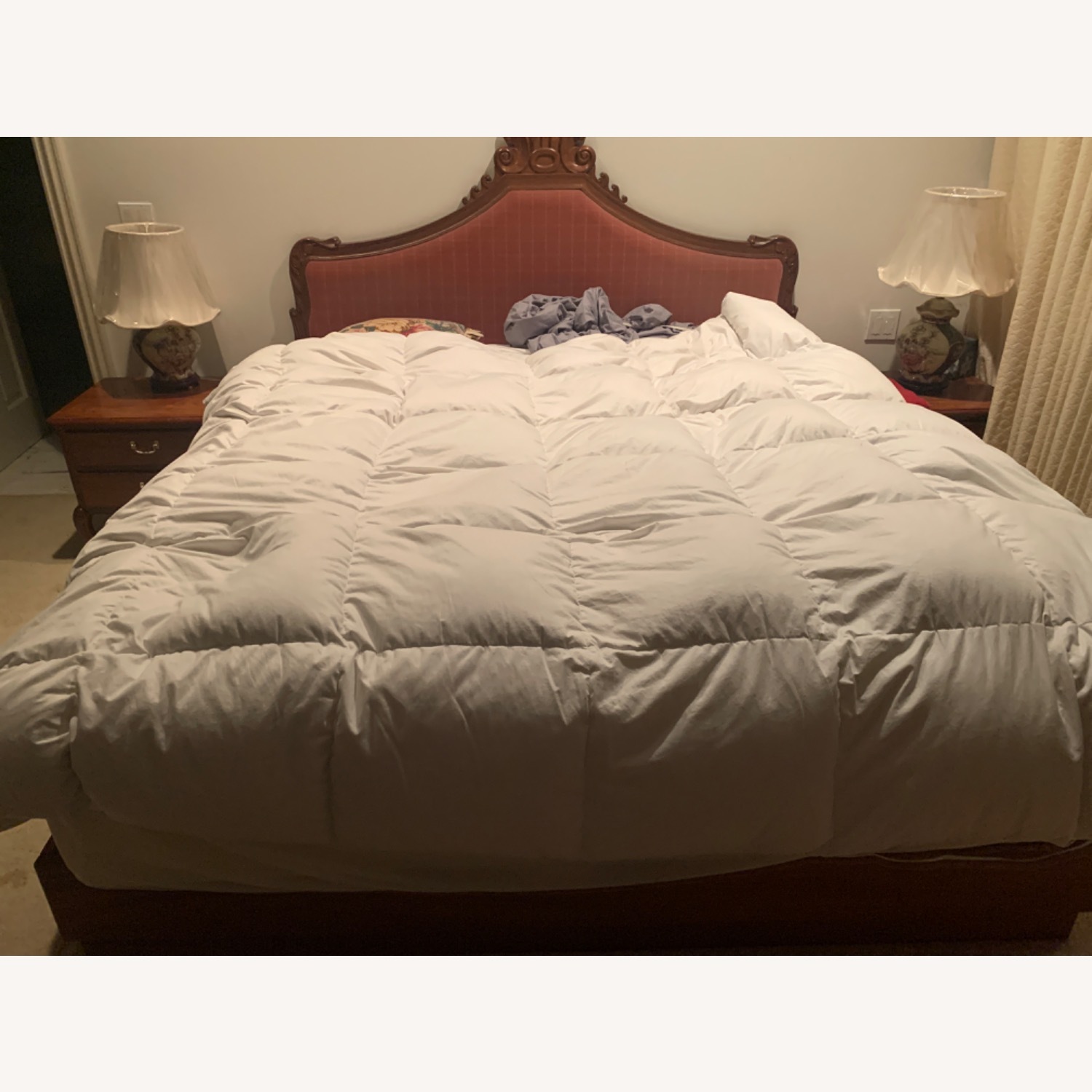 King Size Bed with Velvet Headboard - image-3