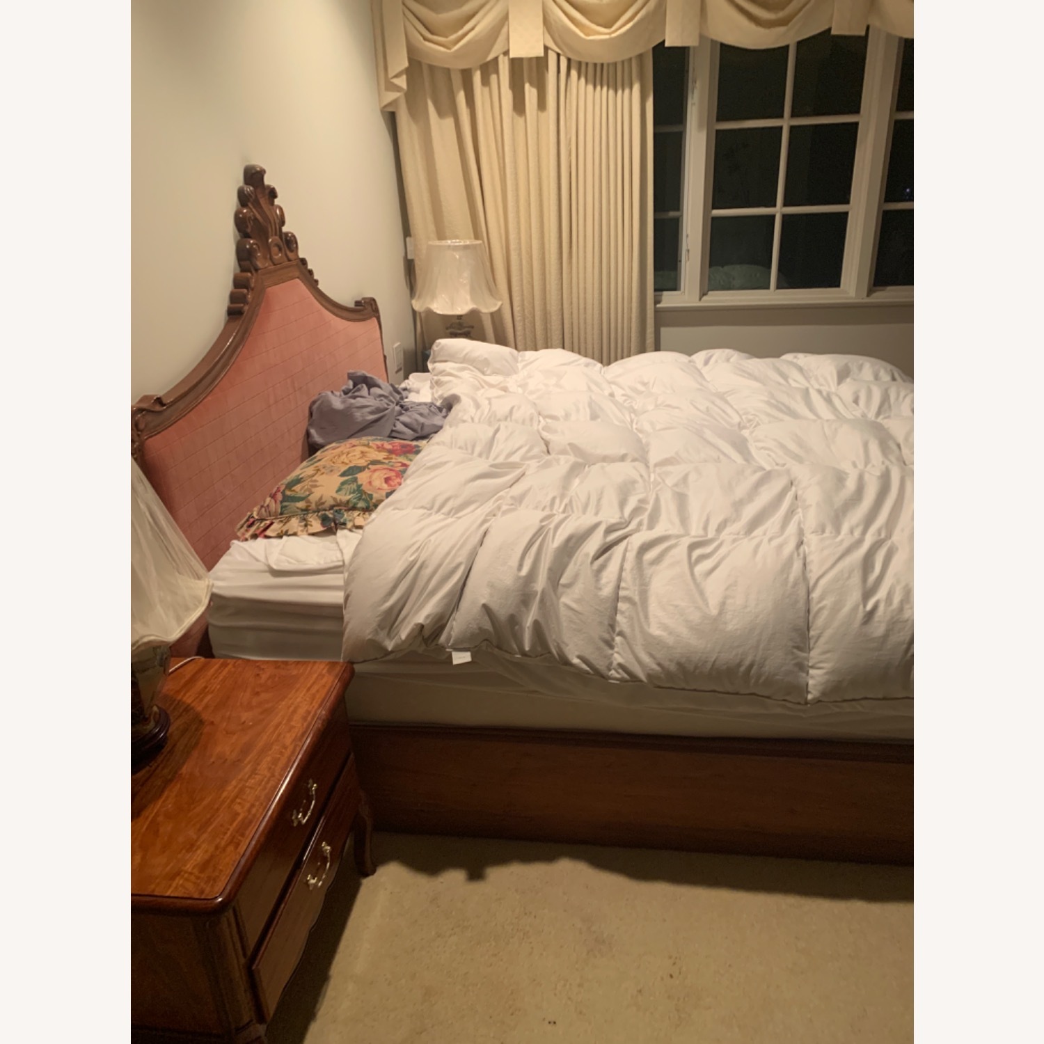 King Size Bed with Velvet Headboard - image-2