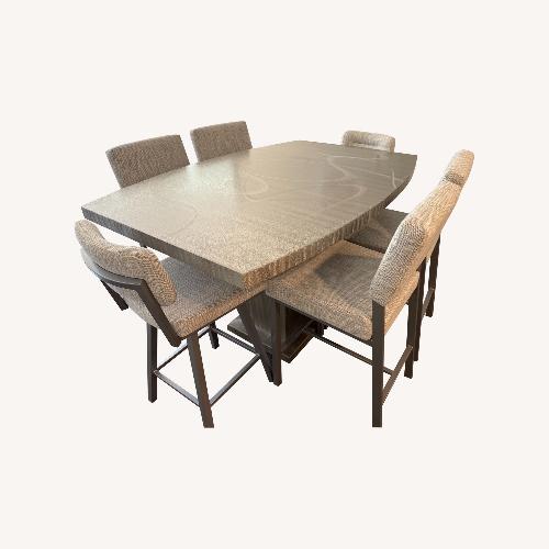 Used Metall Unique Steel Table and 6 Chairs for sale on AptDeco