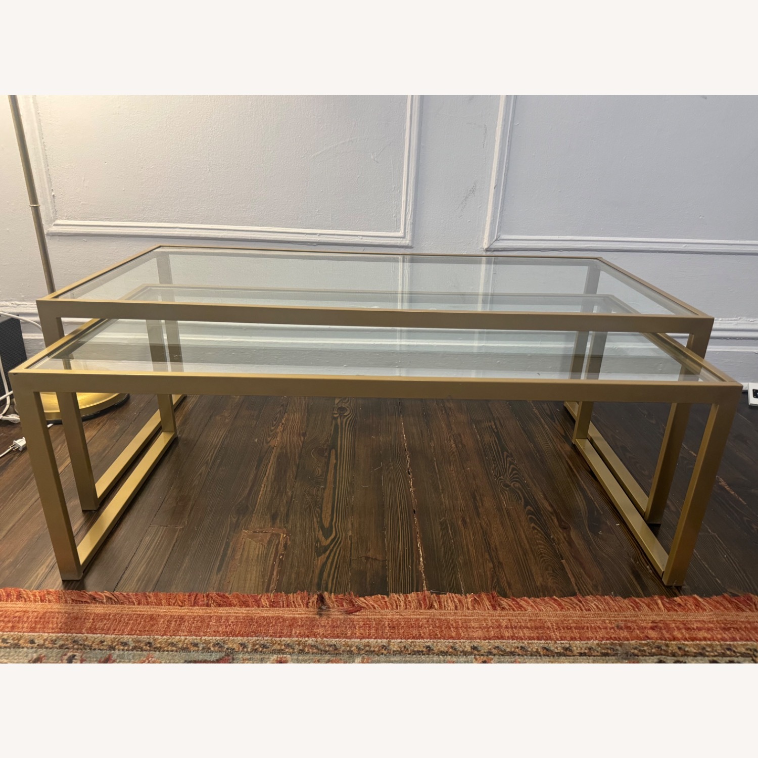 Vintage Glass Coffee Table Set - image-3
