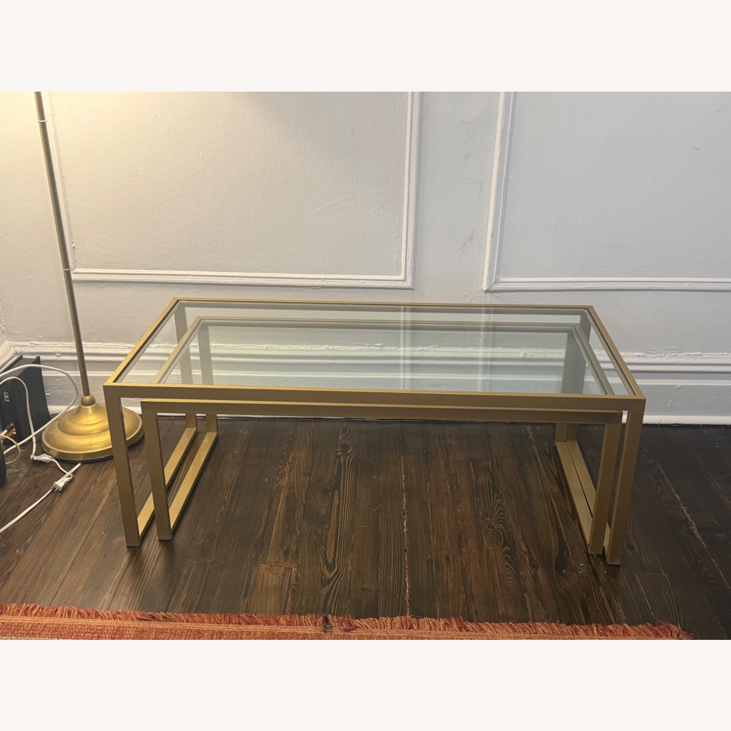 Vintage Glass Coffee Table Set - image-1