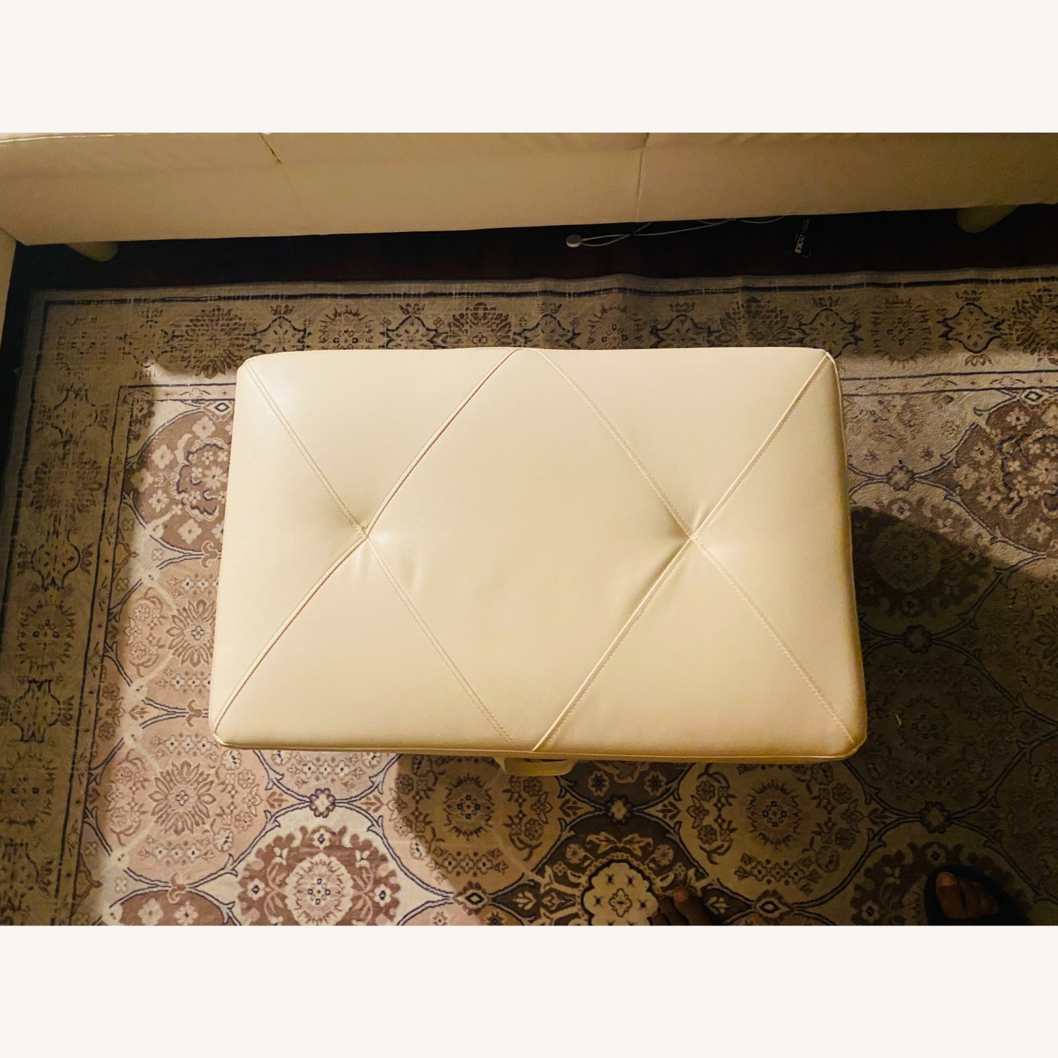 White Sectional W Storage Ottoman   - image-4