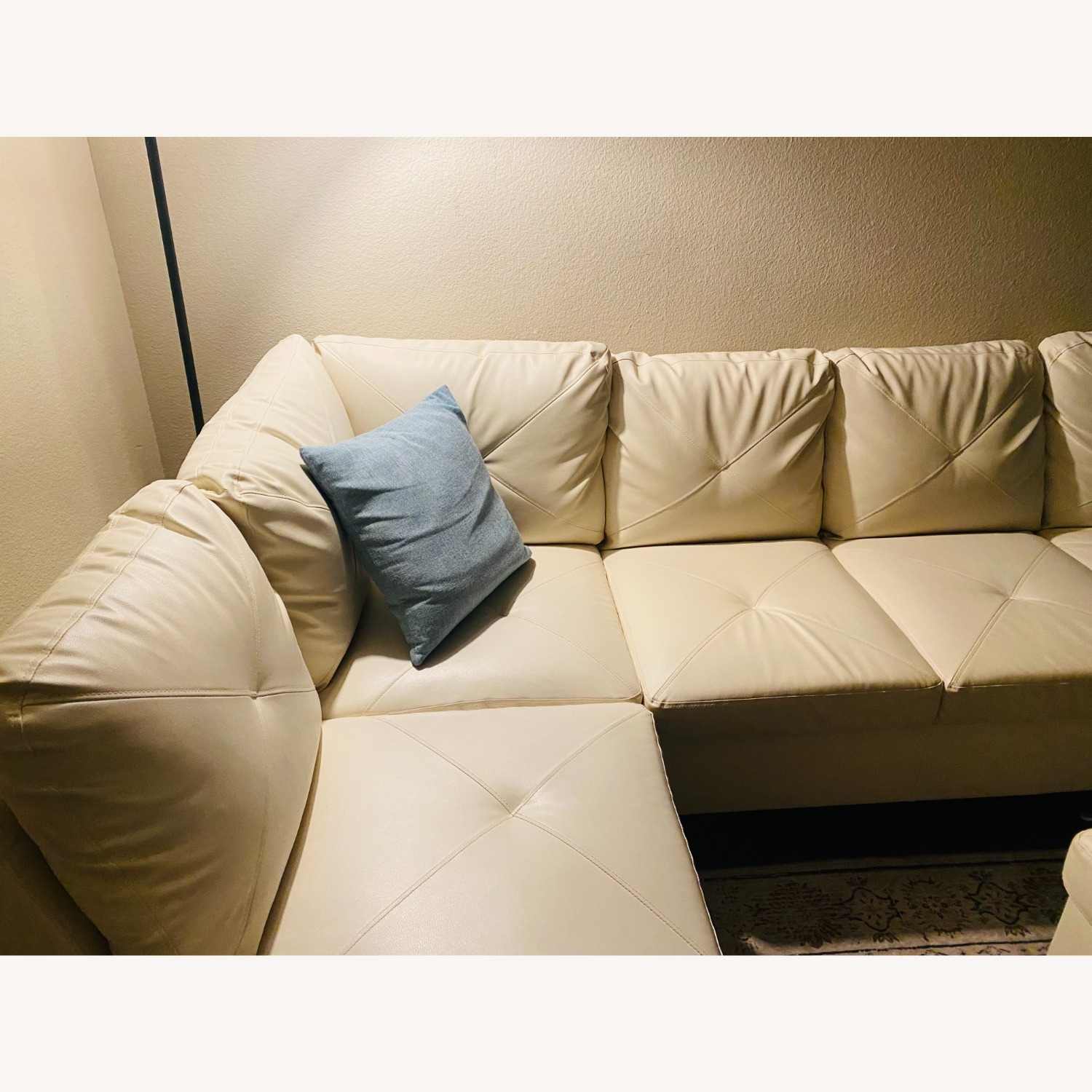 White Sectional W Storage Ottoman   - image-3