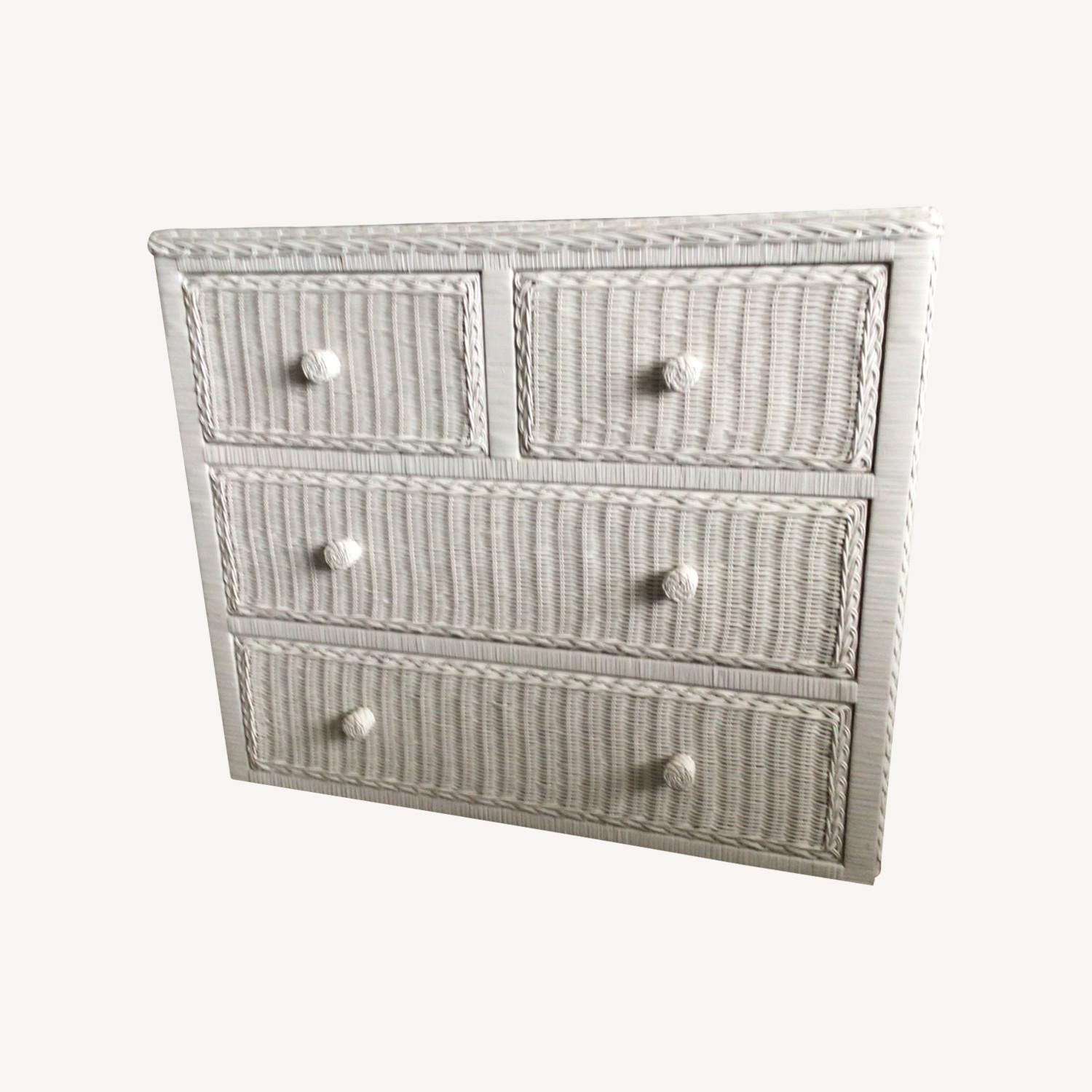 White Wicker Chest of Drawers - image-0