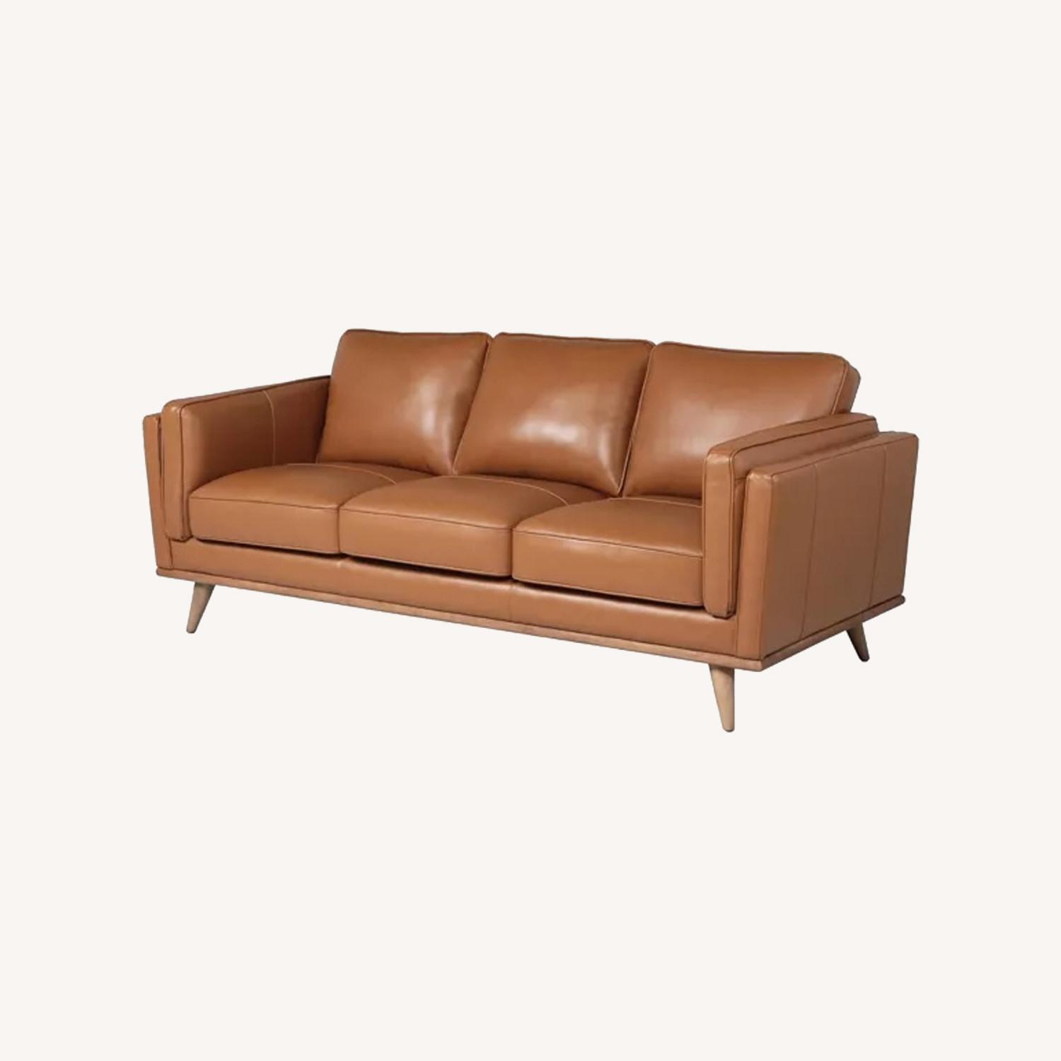 Macy's Leather Couch - image-0