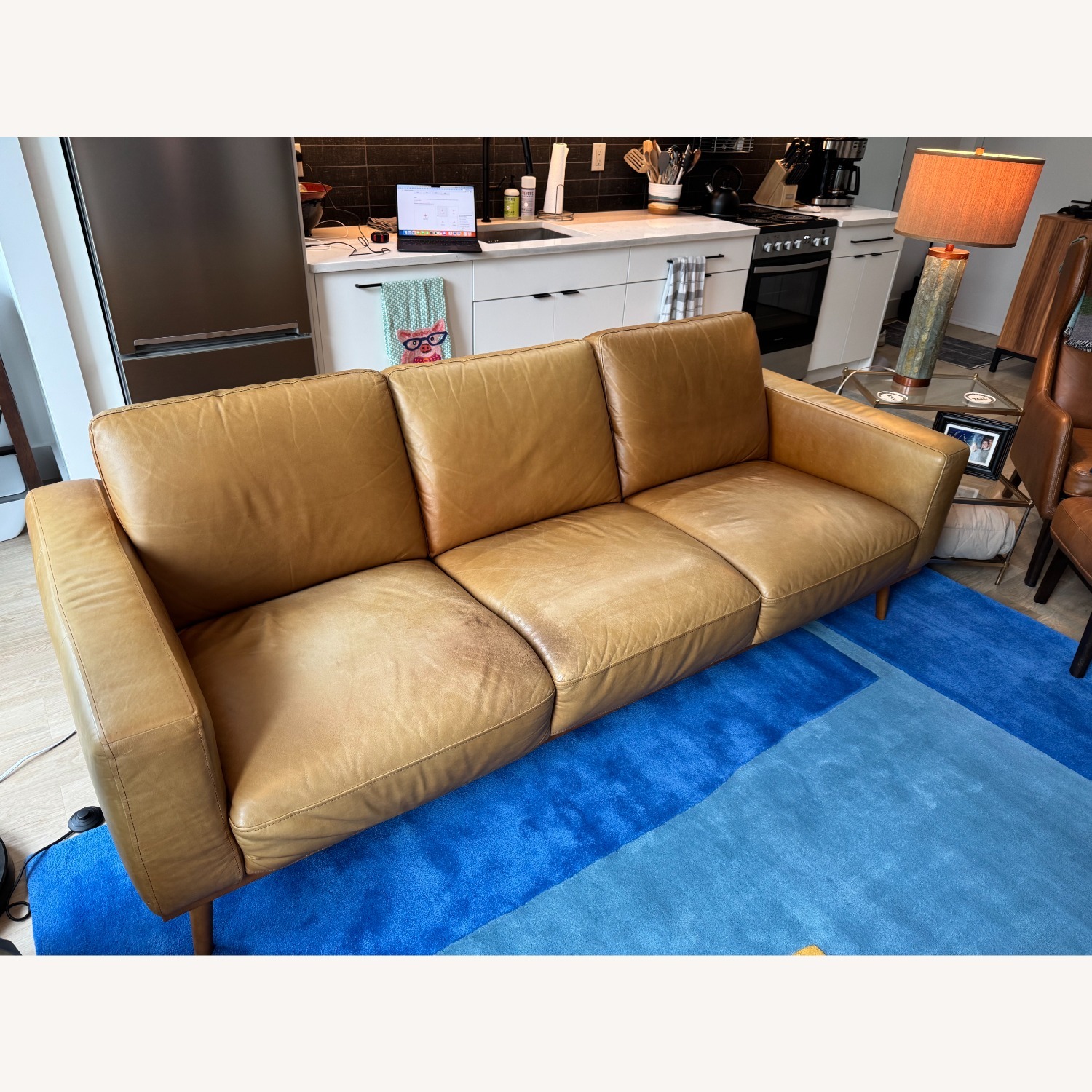 Macy's Leather Couch - image-3