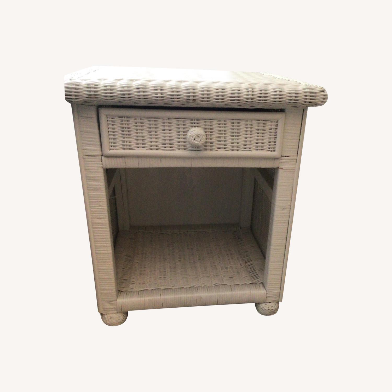 White Wicker Side Tables - image-0