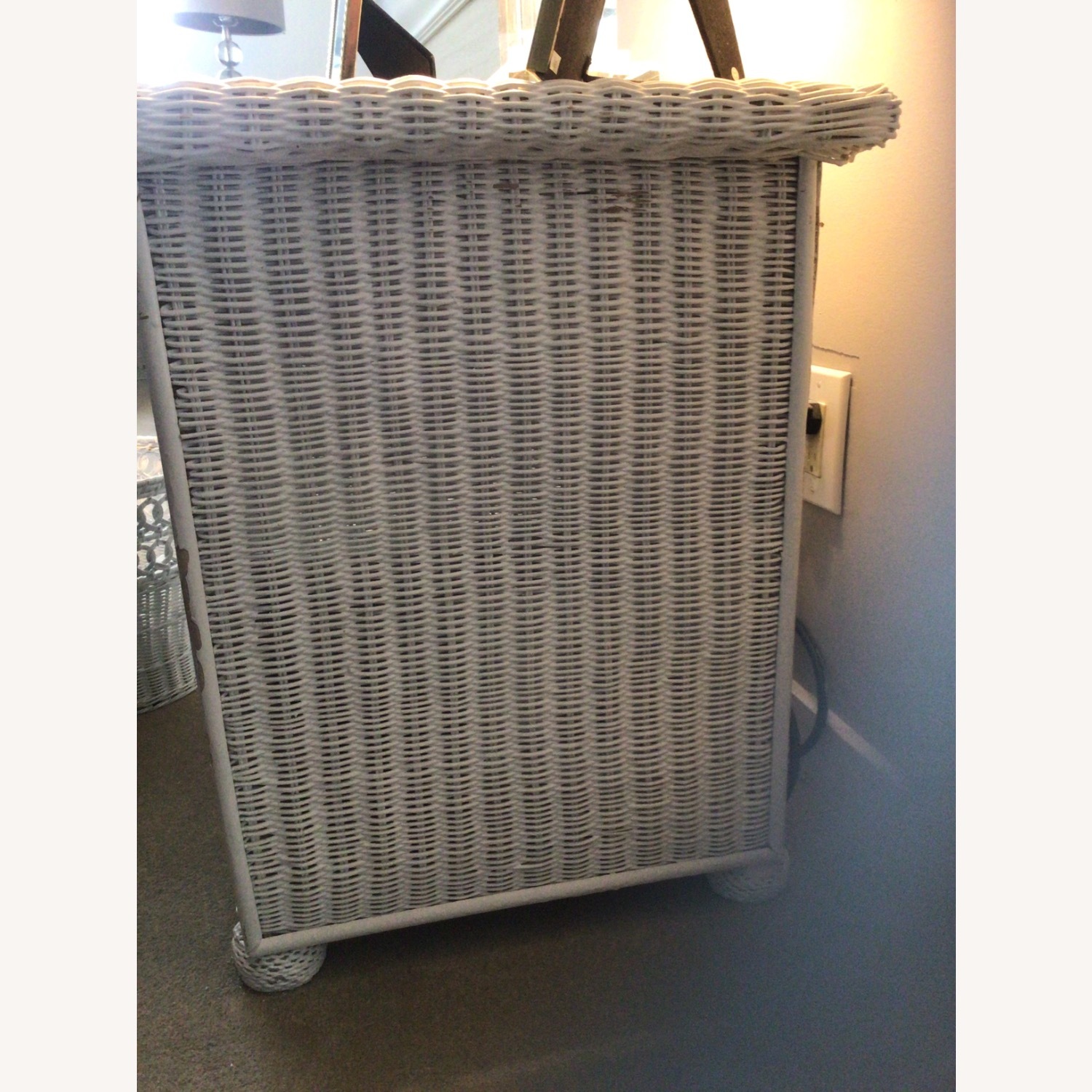 White Wicker Side Tables - image-3