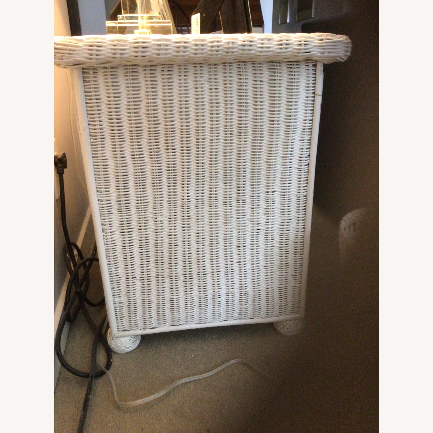 White Wicker Side Tables - image-2