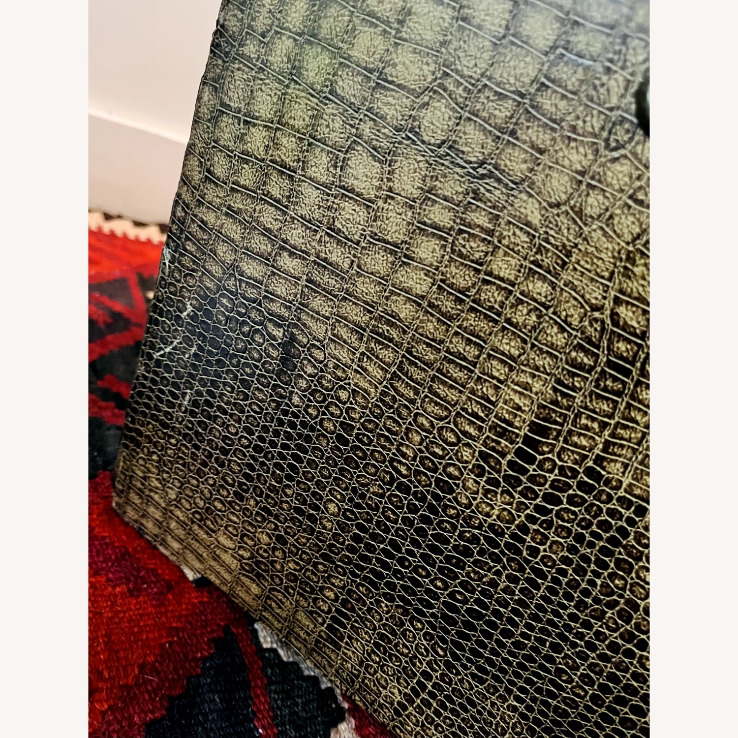 Vintage Storage Trunk Chest Faux Alligator Finish - image-8