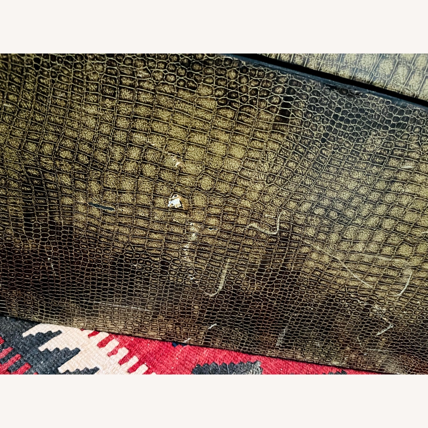 Vintage Storage Trunk Chest Faux Alligator Finish - image-10