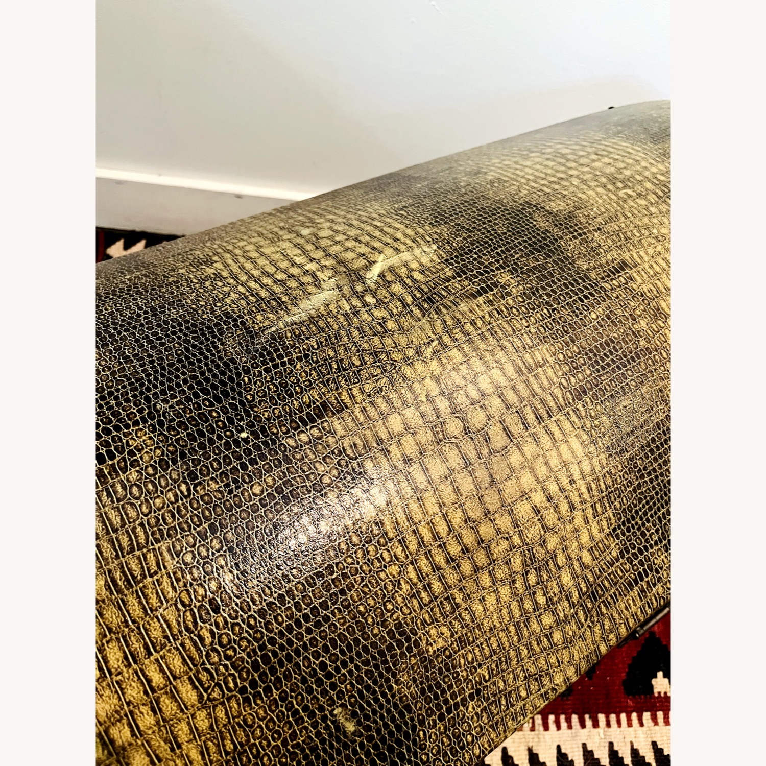 Vintage Storage Trunk Chest Faux Alligator Finish - image-3