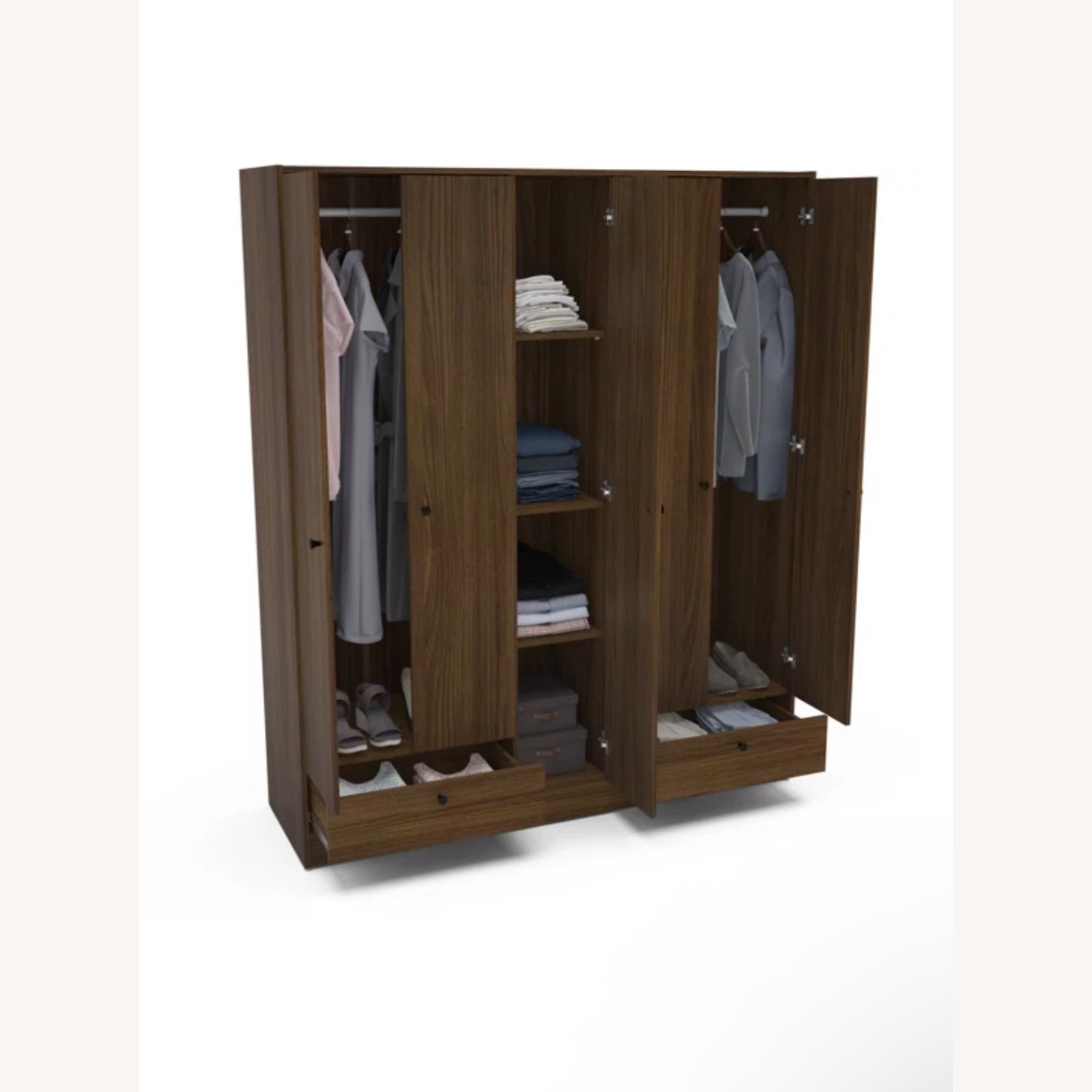 Wade Logan Akain Light Brown Wardrobe  - image-3