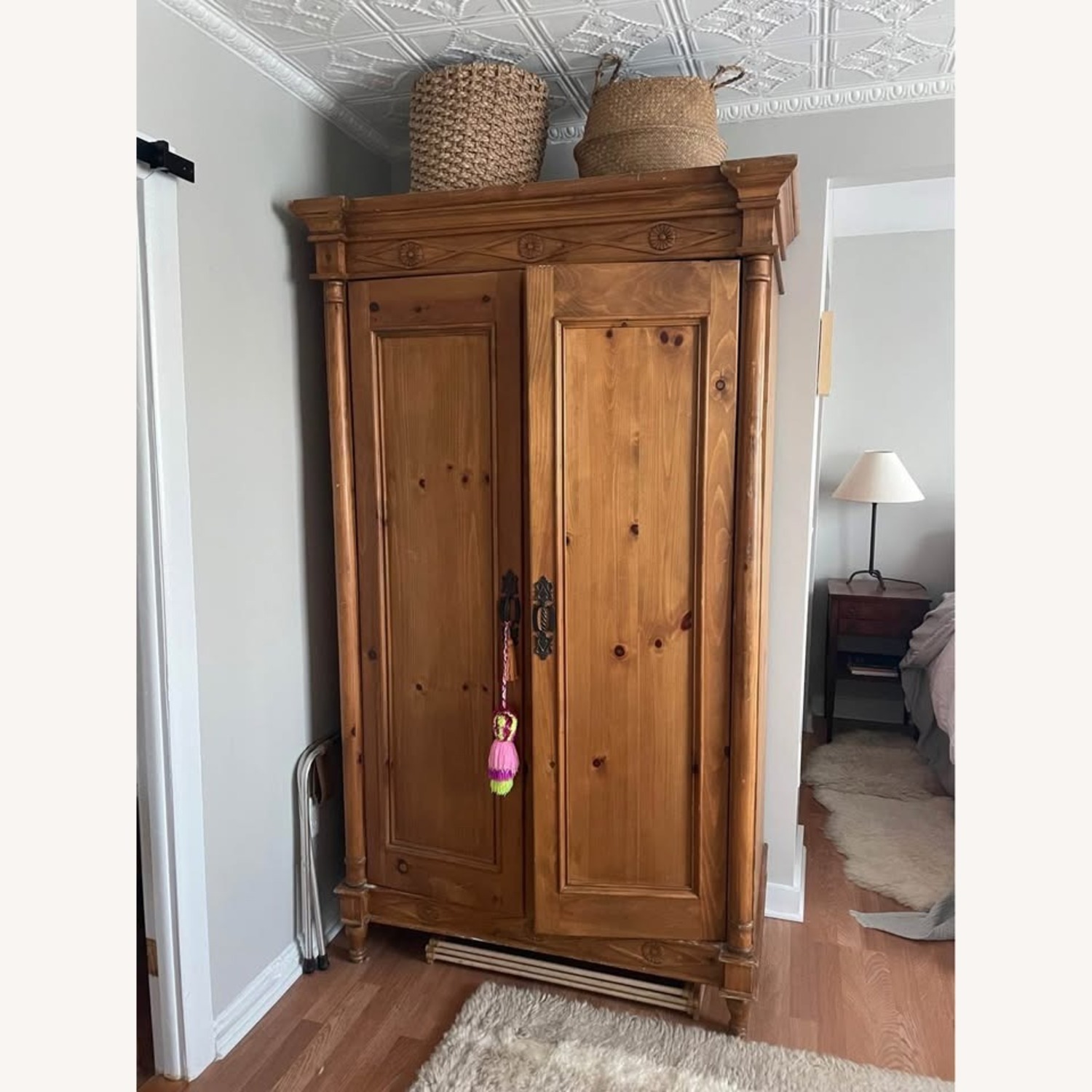 Solid Oak Armoire - image-5