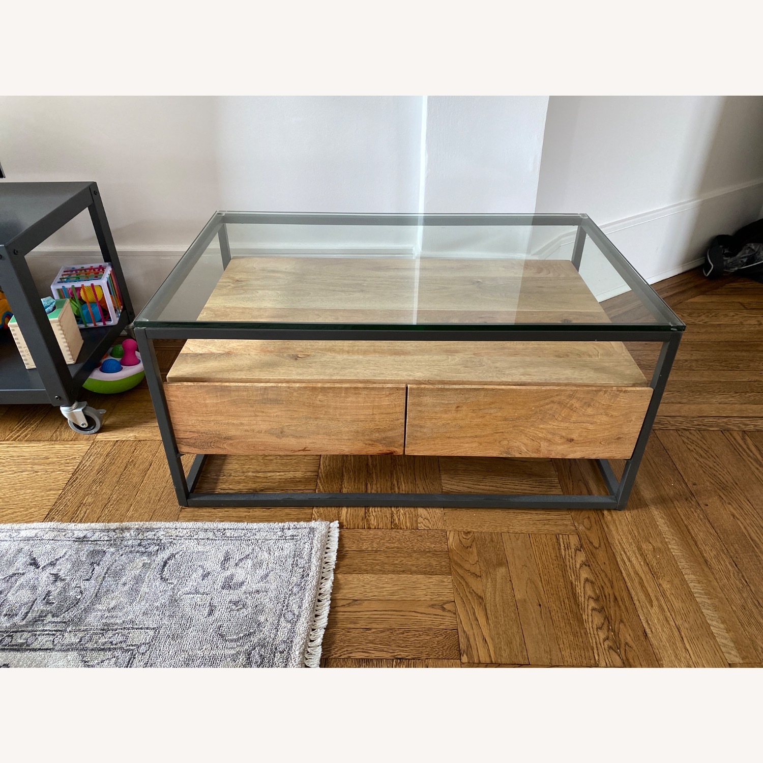 West Elm Box Frame Storage Coffee Table - image-3