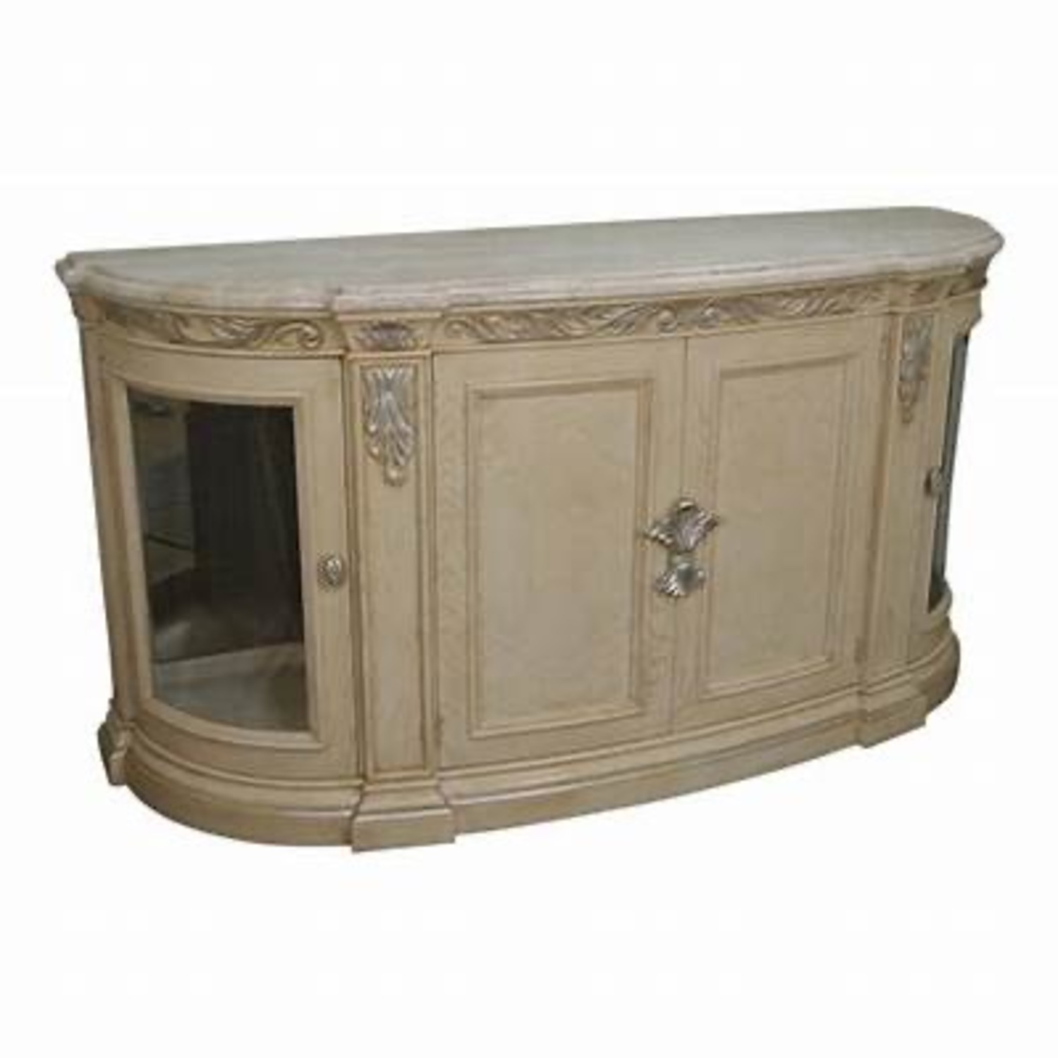 Henredon Buffet Wooden Table with Marble Top - image-1