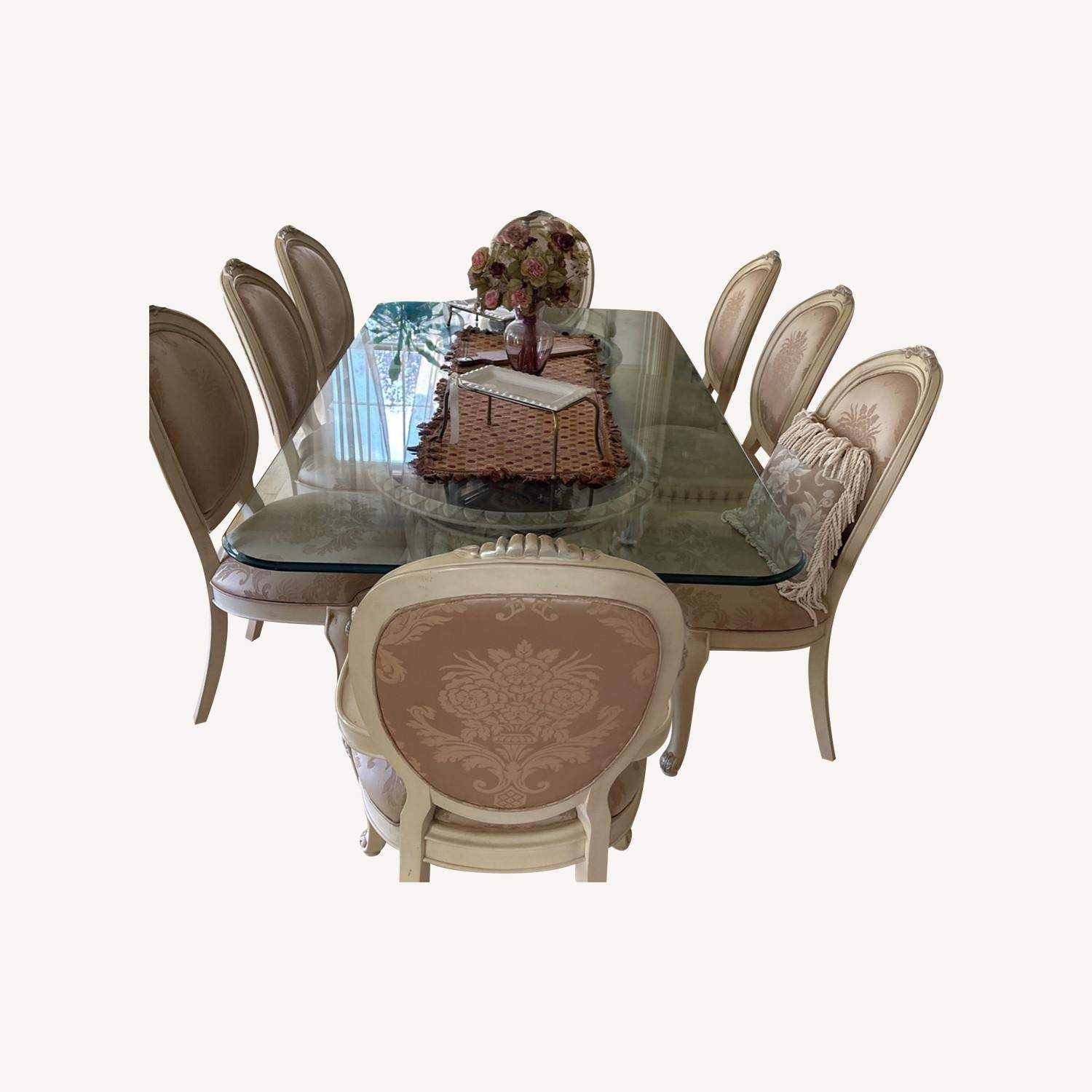 Henredon Dining Table with Glass Top - AptDeco