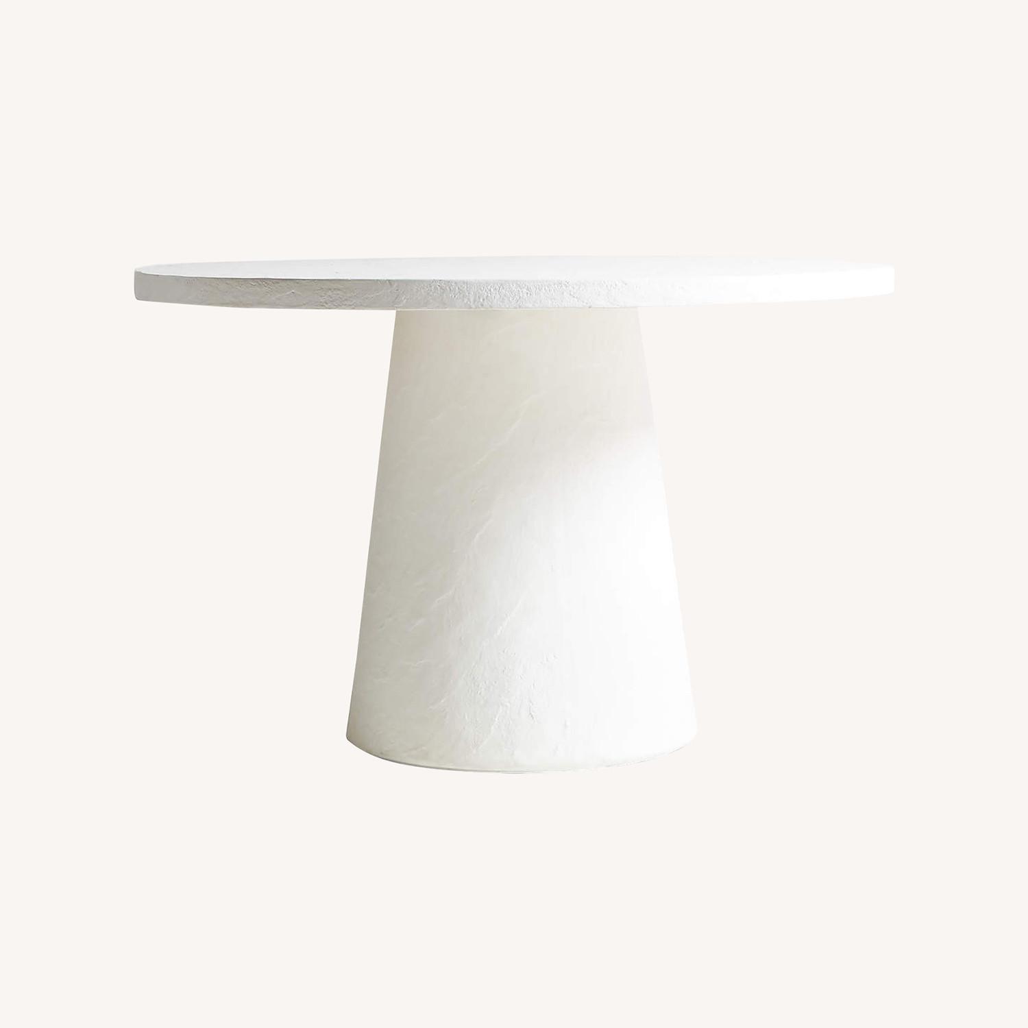 Crate & Barrel Willy 48" White Pedestal Dining Table - image-0