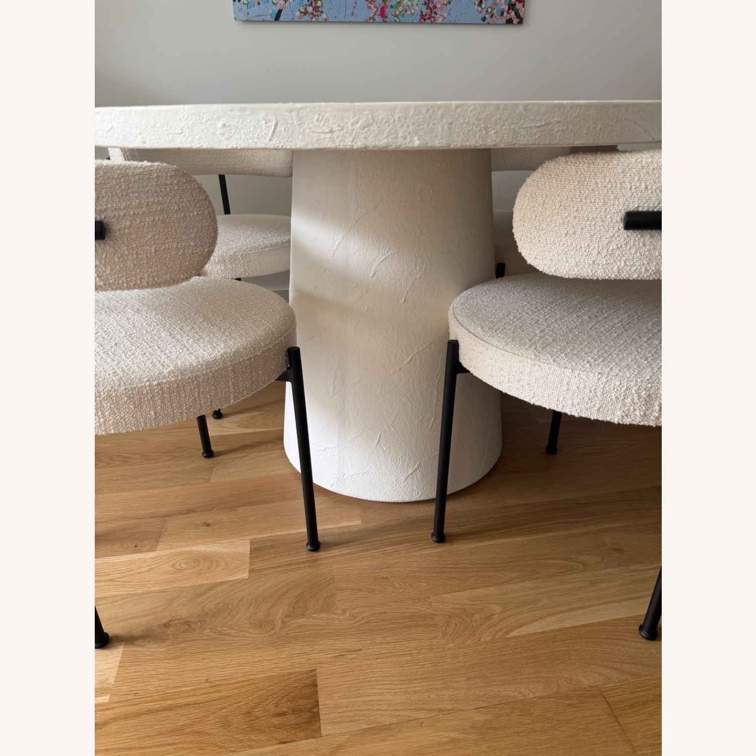 Crate & Barrel Willy 48" White Pedestal Dining Table - image-3