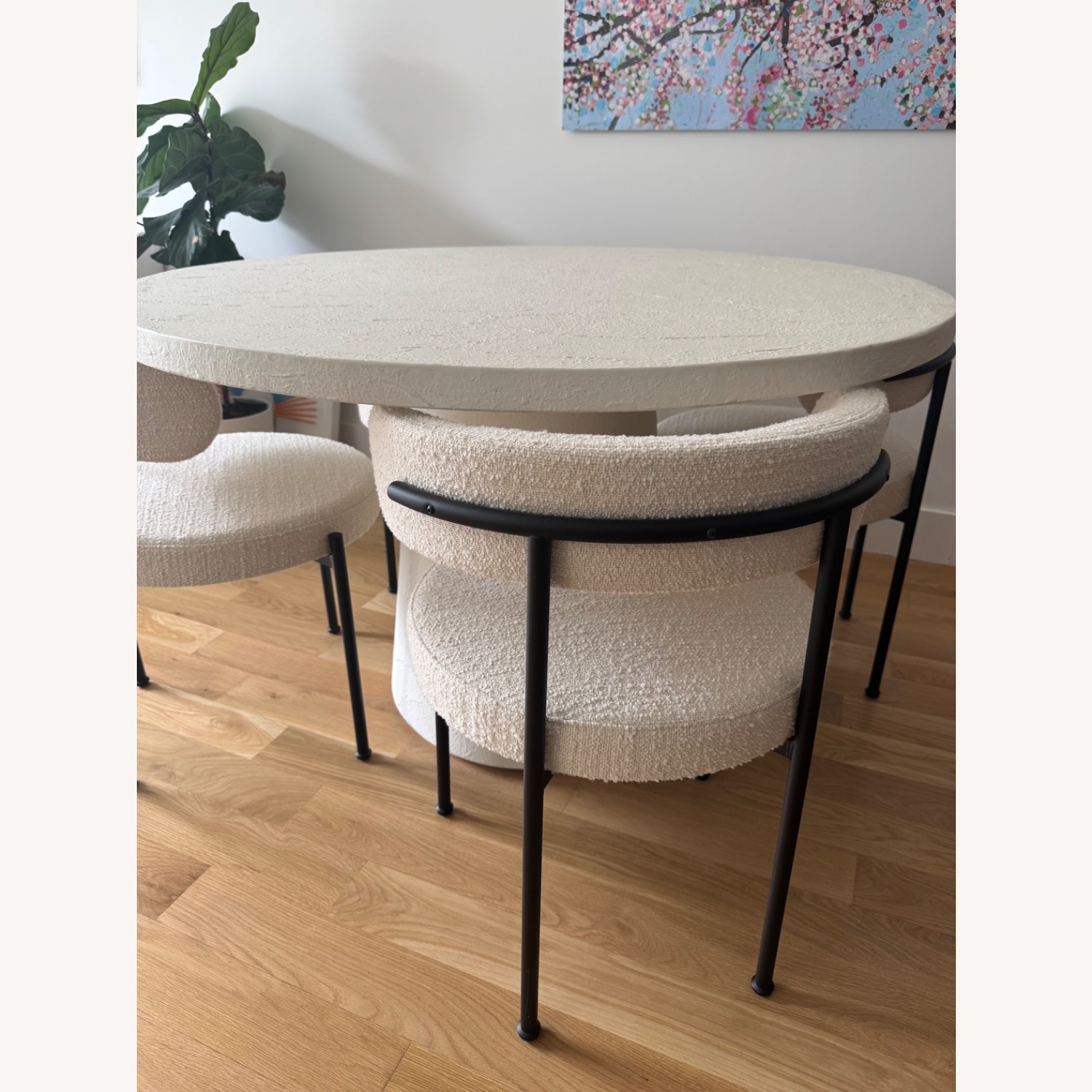 Crate & Barrel Willy 48" White Pedestal Dining Table - image-2