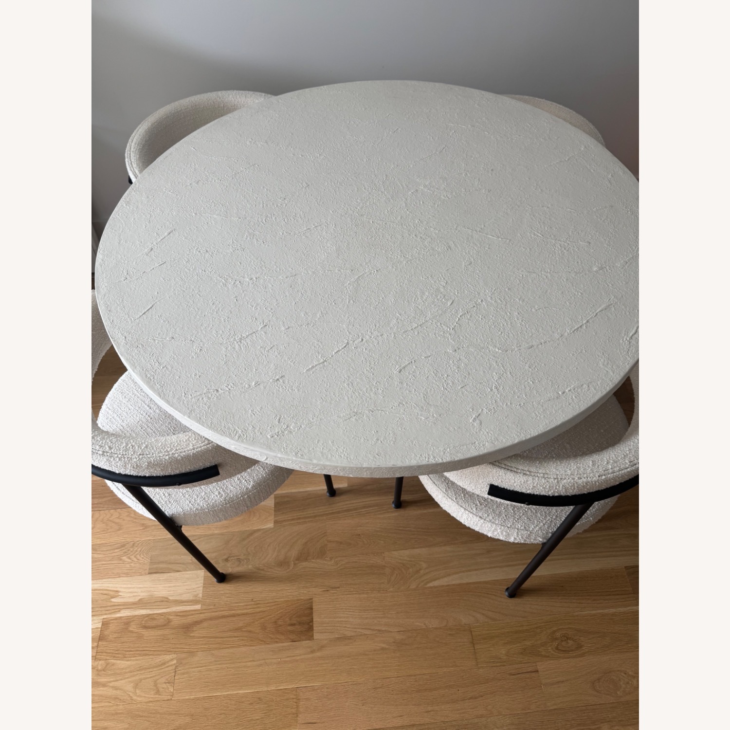 Crate & Barrel Willy 48" White Pedestal Dining Table - image-1