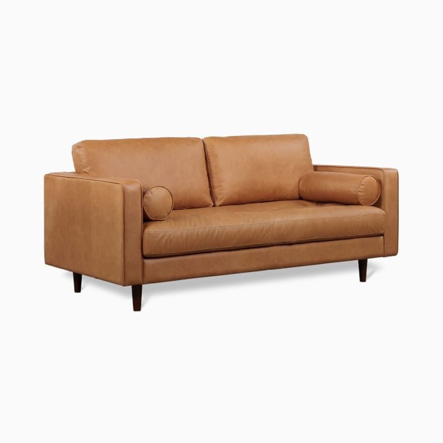 West Elm Dennes Tan Leather Sofa - image-1