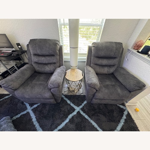 Used Dark Grey Mircopower Recliner for sale on AptDeco