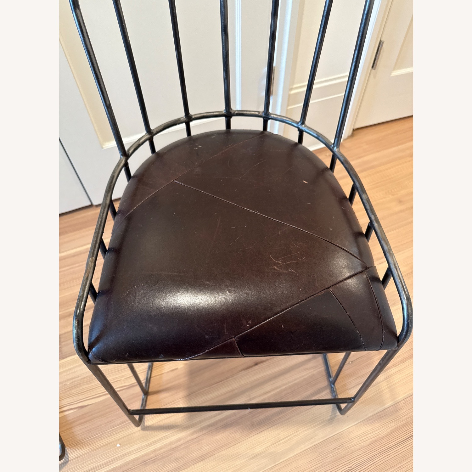 Iron Stools with Leather Seats - image-3